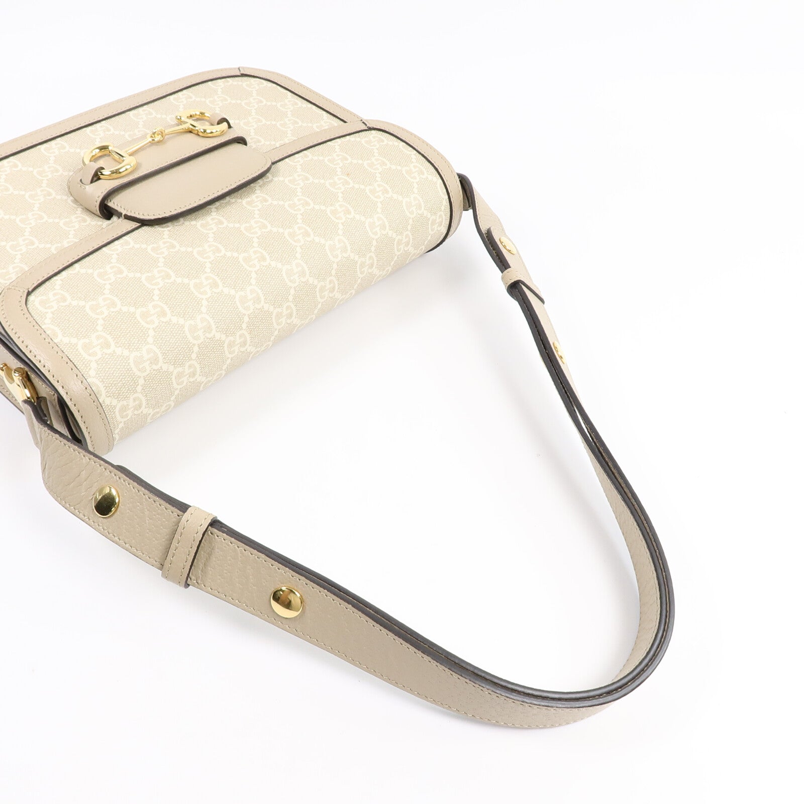 GUCCI 塗層帆布Horsebit 1955 Medium肩背袋