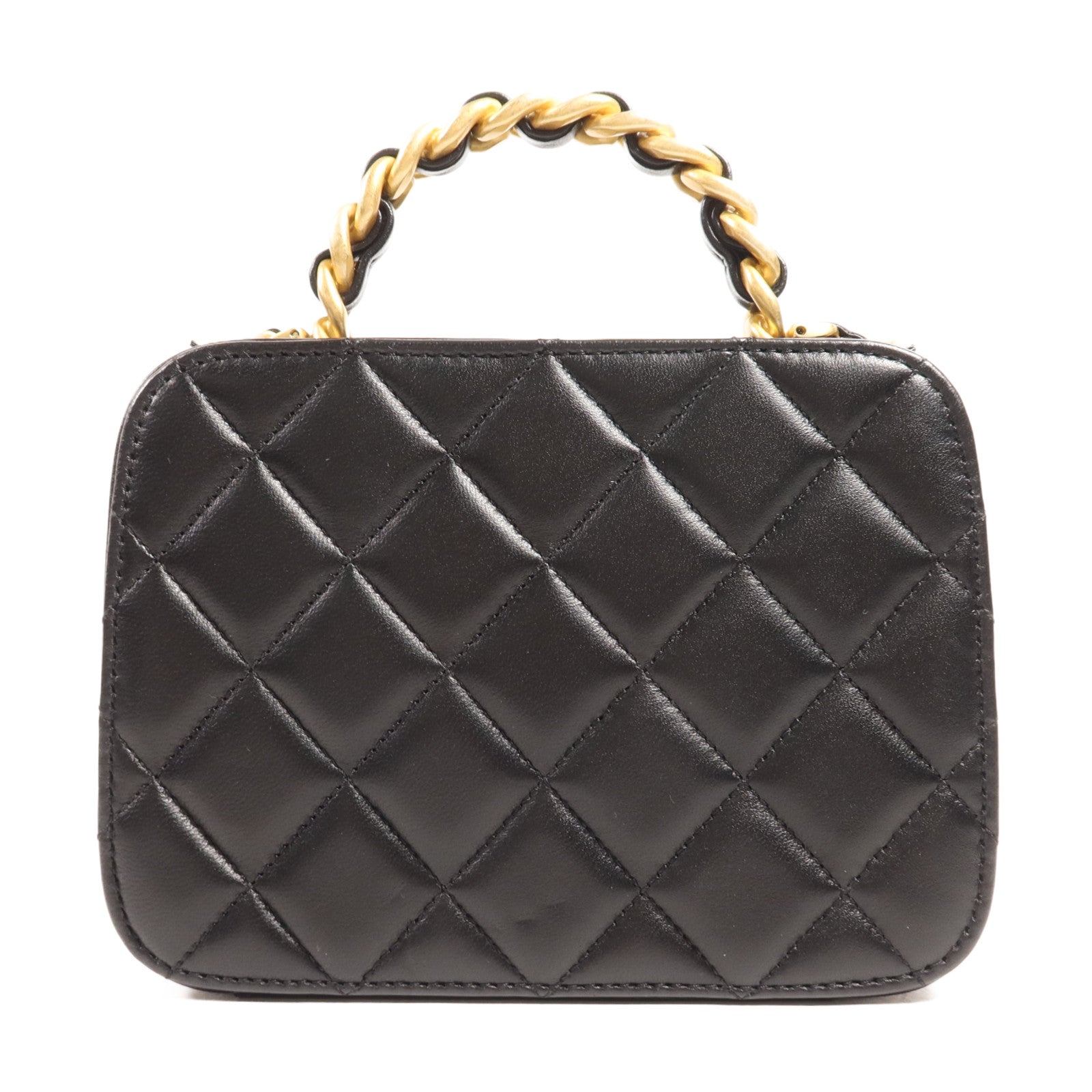 CHANEL 羊皮皮革Shoulder Bag金扣手挽肩背兩用袋