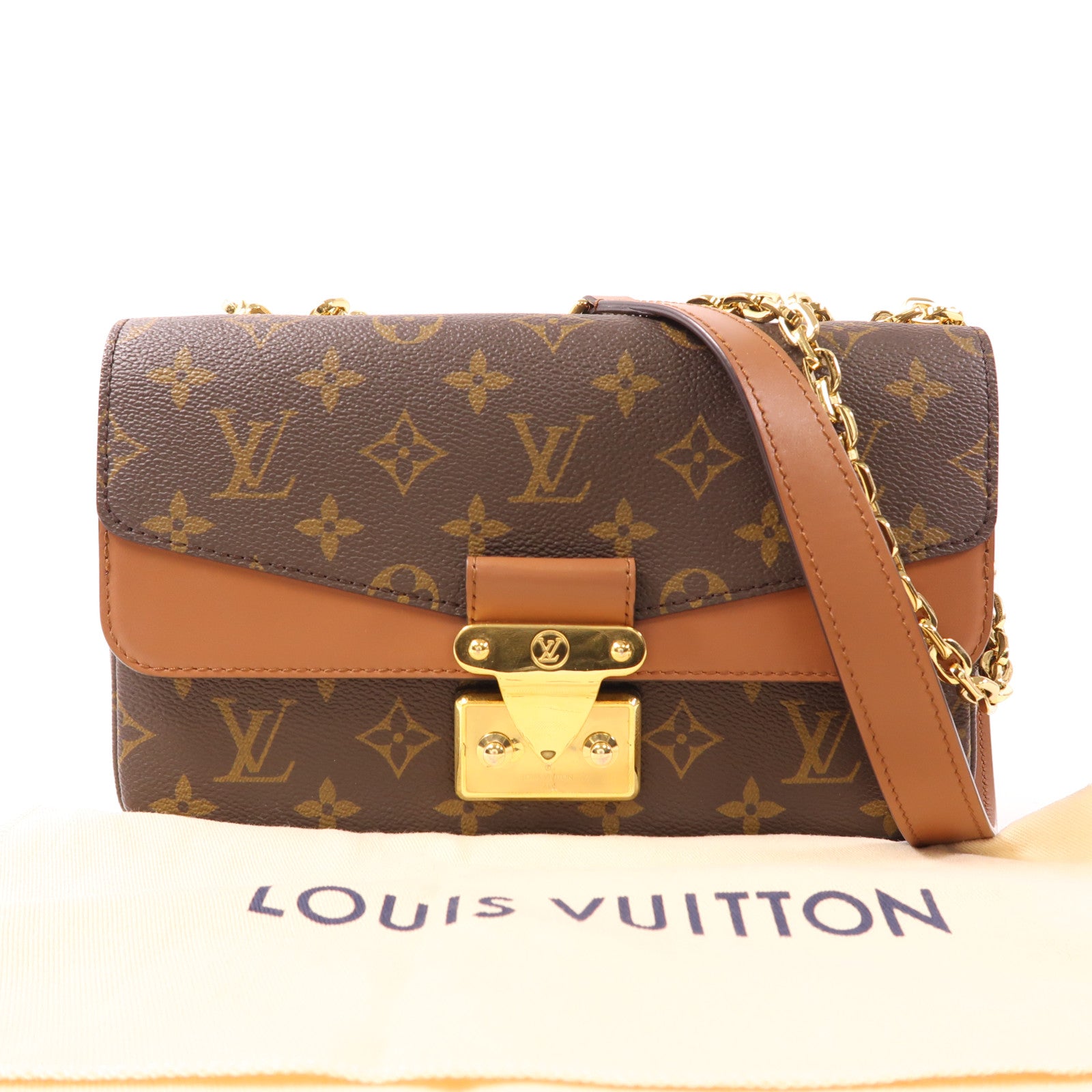 LOUIS VUITTON Monogram Marceau金扣鏈帶肩背袋