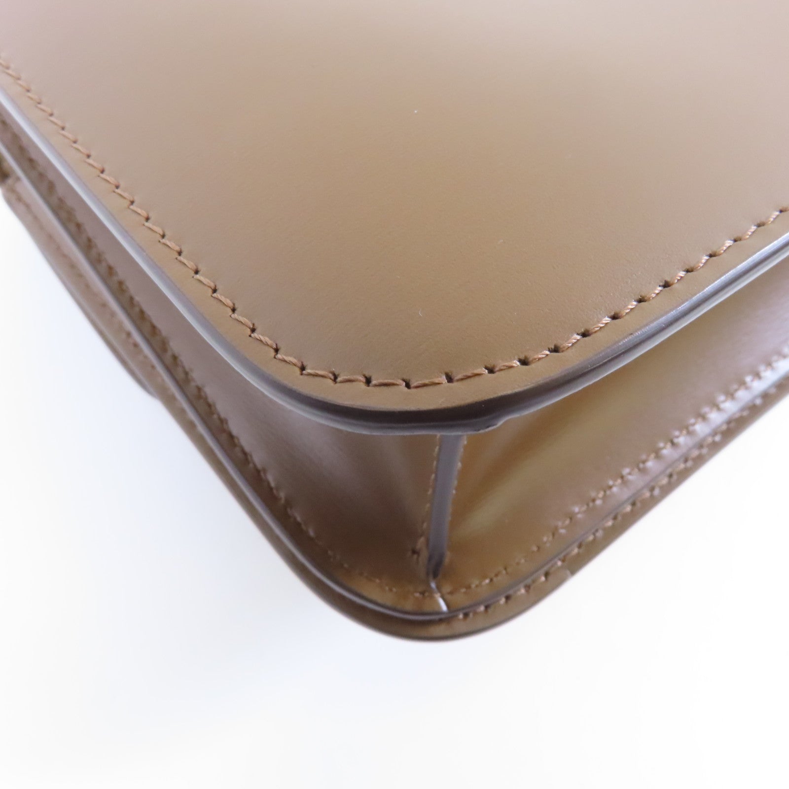 CELINE 牛皮皮革Mini Classic Box金扣肩背袋啡色