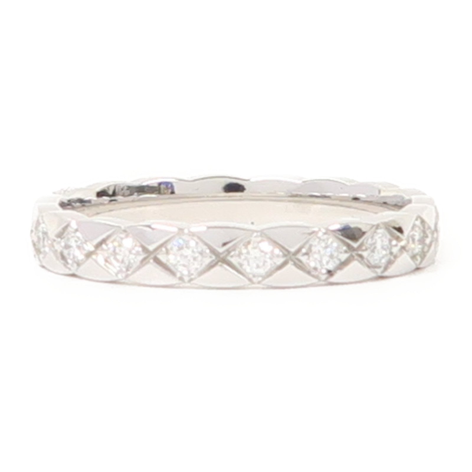 CHANEL 18K白金CoCo Crush Ring鑽石戒指#57/US#6