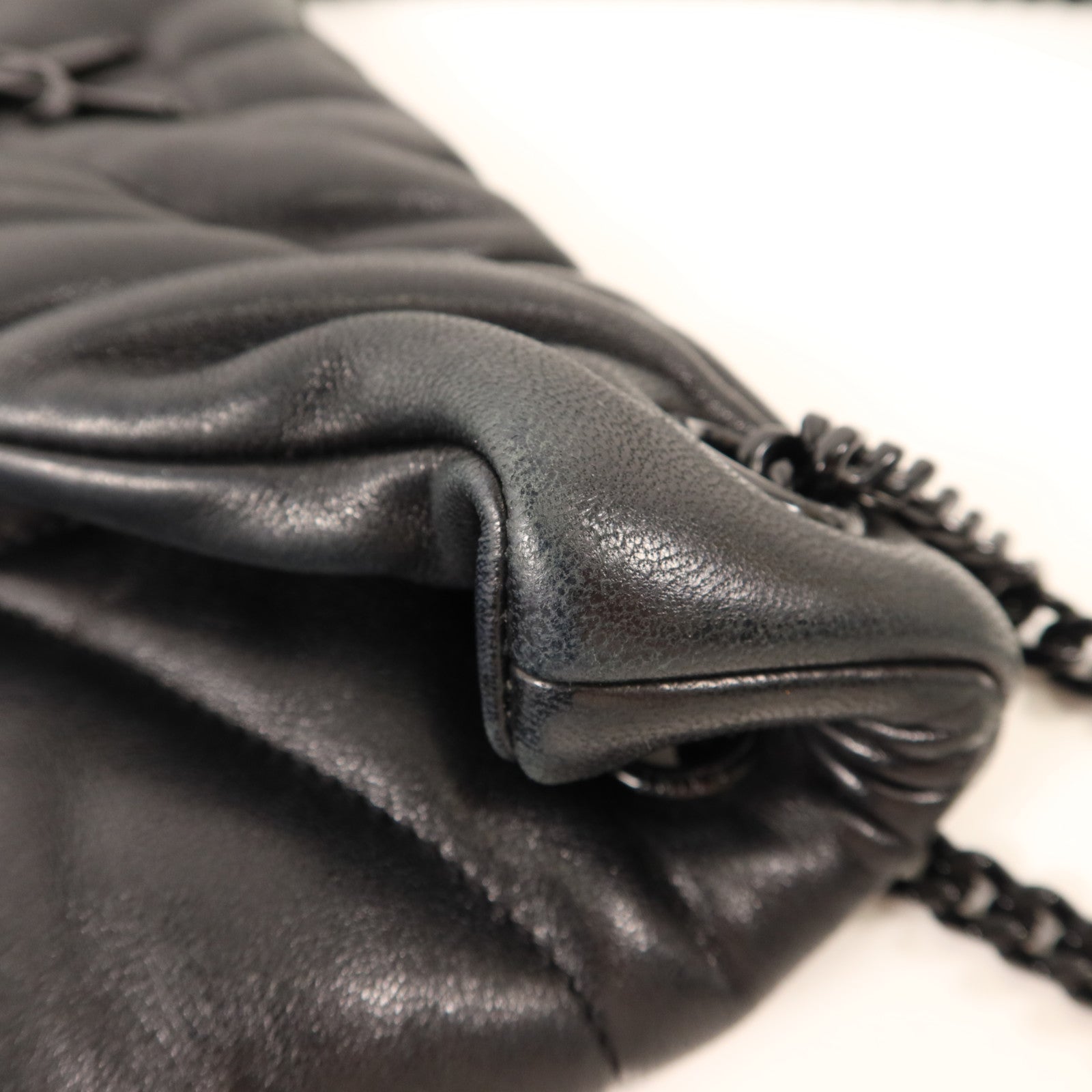 SAINT LAURENT 羊皮皮革Shoulder Bag銀扣手挽肩背兩用袋