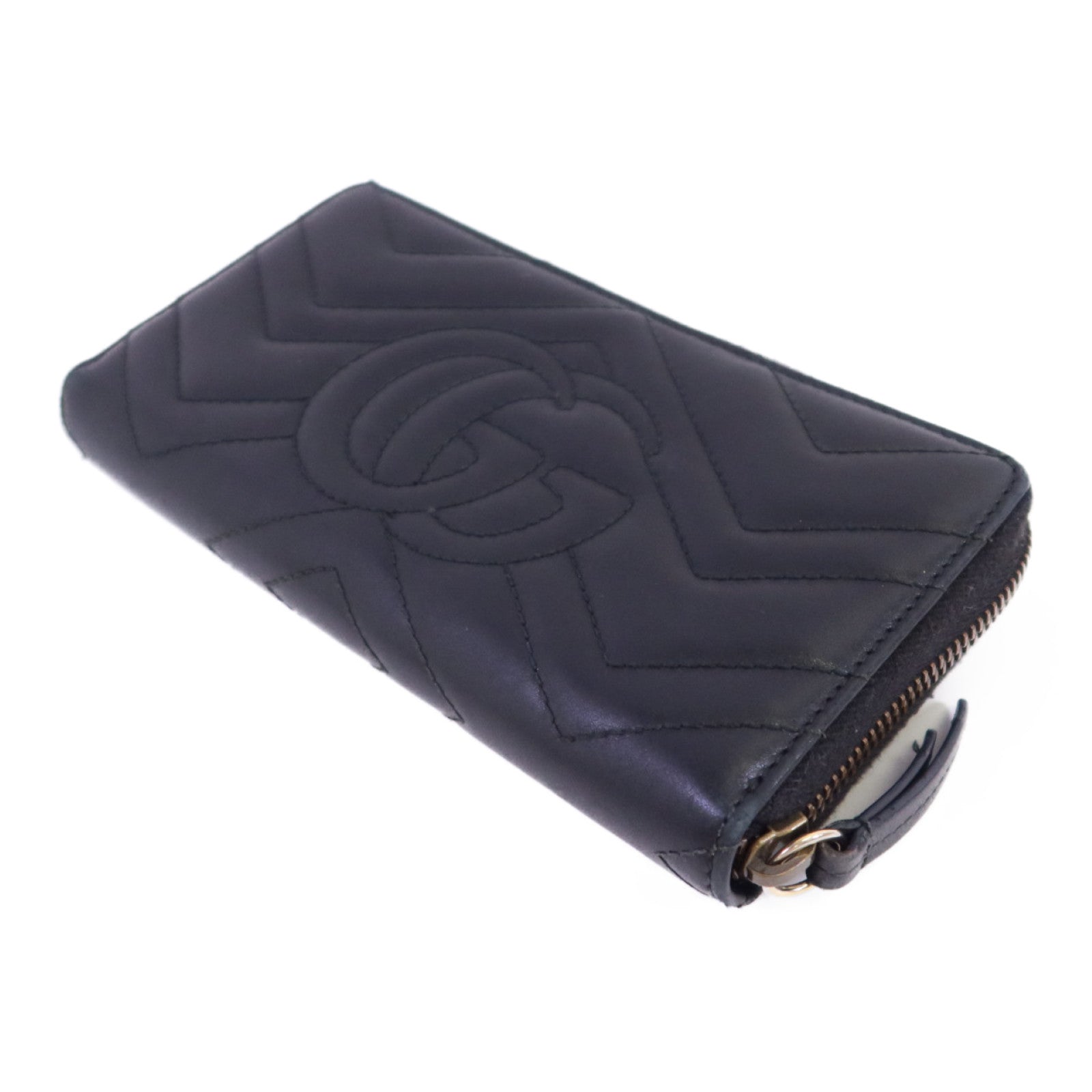 GUCCI 【激減優惠】牛皮皮革GG Marmont Long Wallet金扣拉鏈長錢包