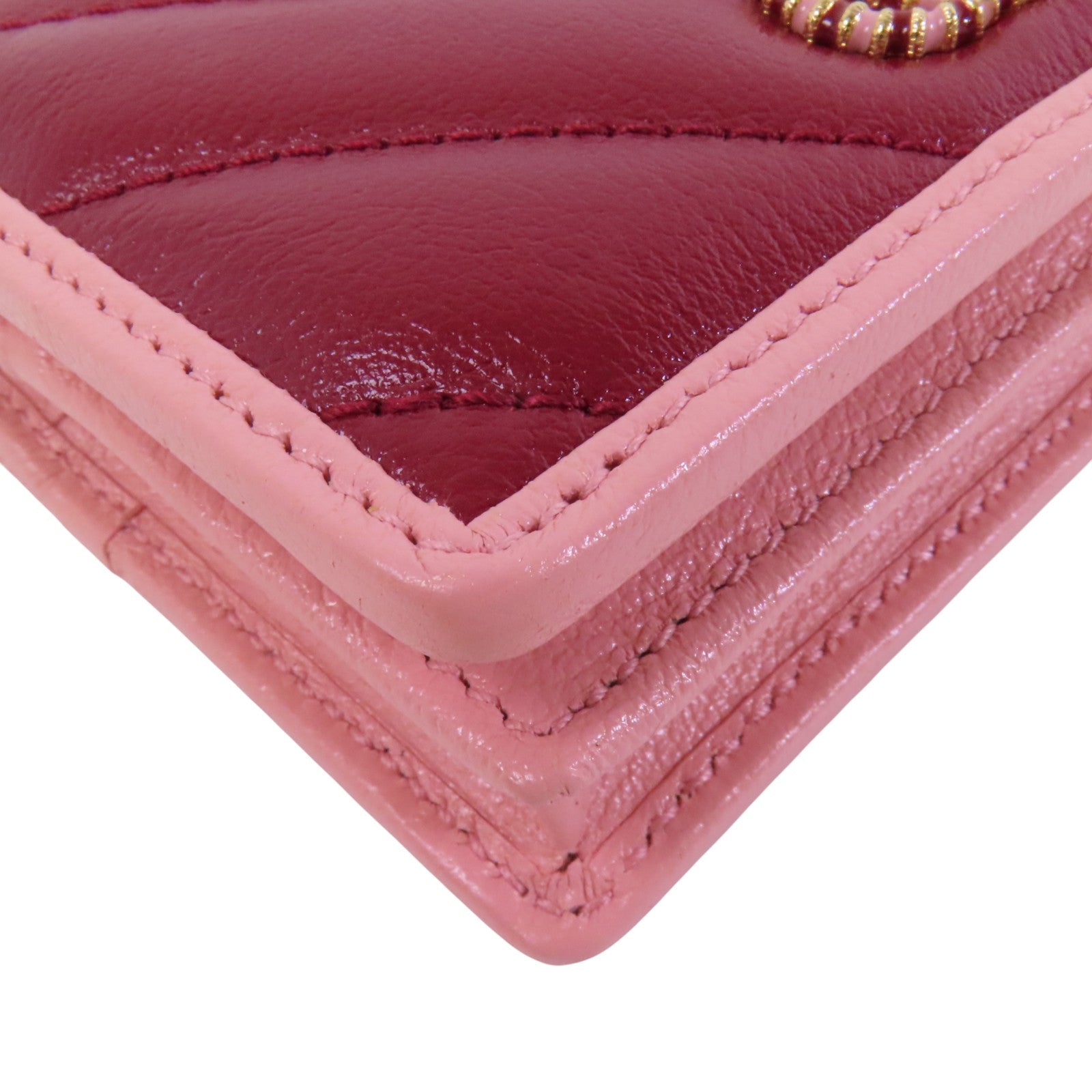 GUCCI 【激減優惠】牛皮皮革Fold Wallet金扣短錢包