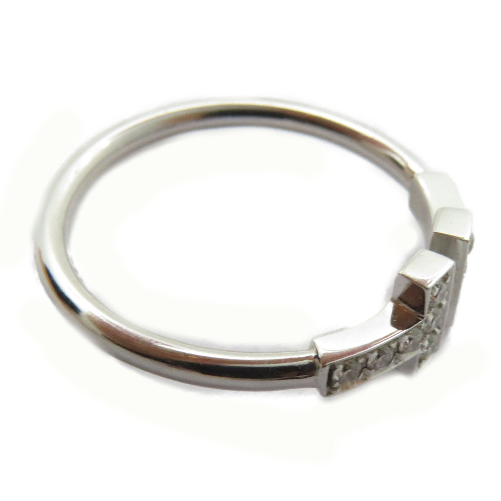 TIFFANY＆CO 18K白金T Wire Diamond Ring鑽石戒指US#7.25