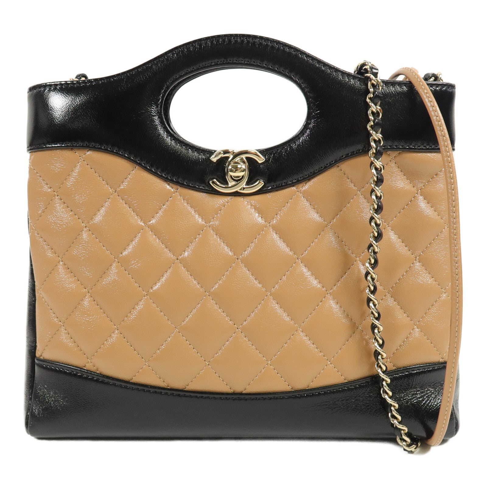 CHANEL 牛皮皮革31 Mini Shopping Bag鏈帶肩背袋
