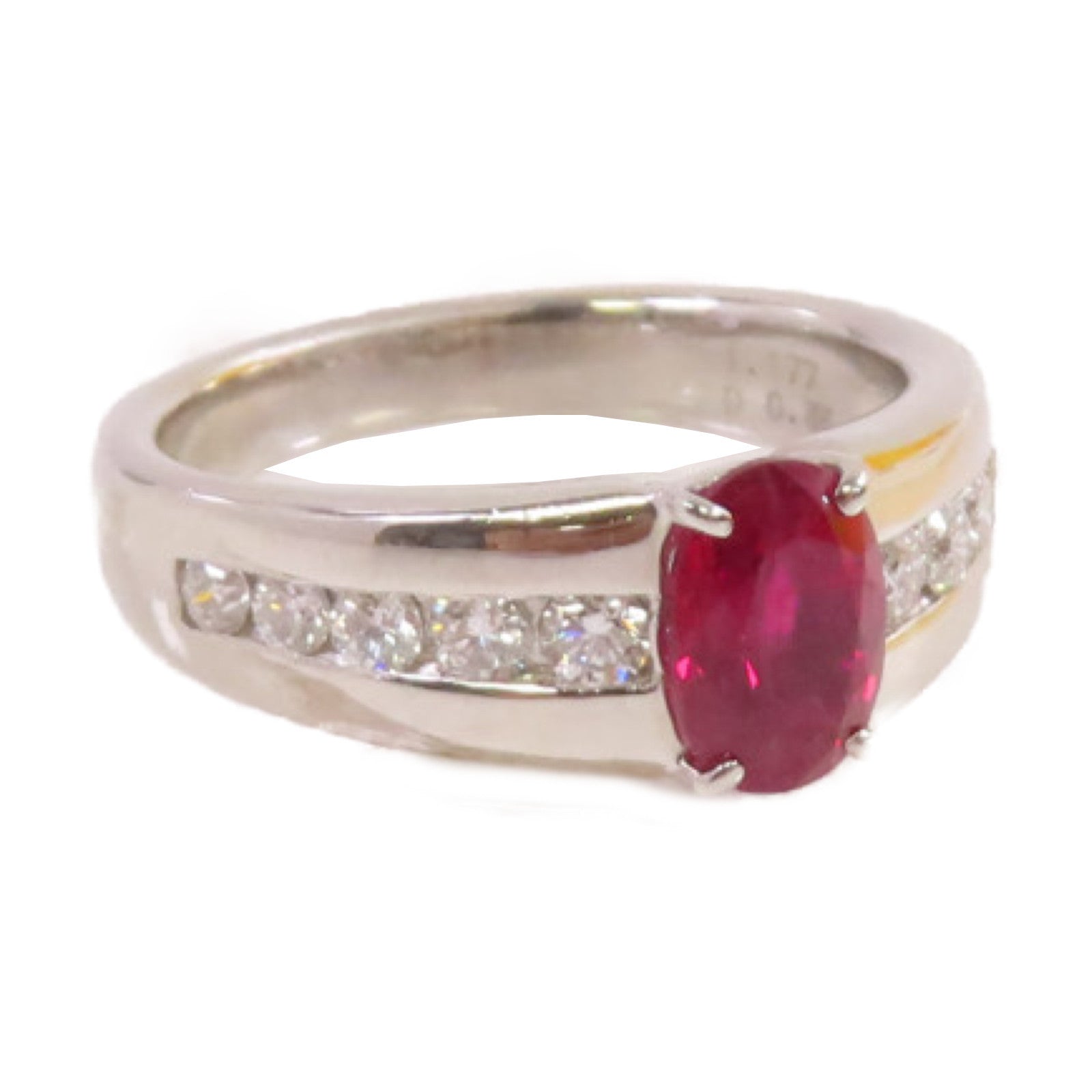 JEWELRY 【激減優惠】PT900鉑金/1.177ct紅寶石/0.35ct鑽石Ruby Diamond Ring戒指US#5.25