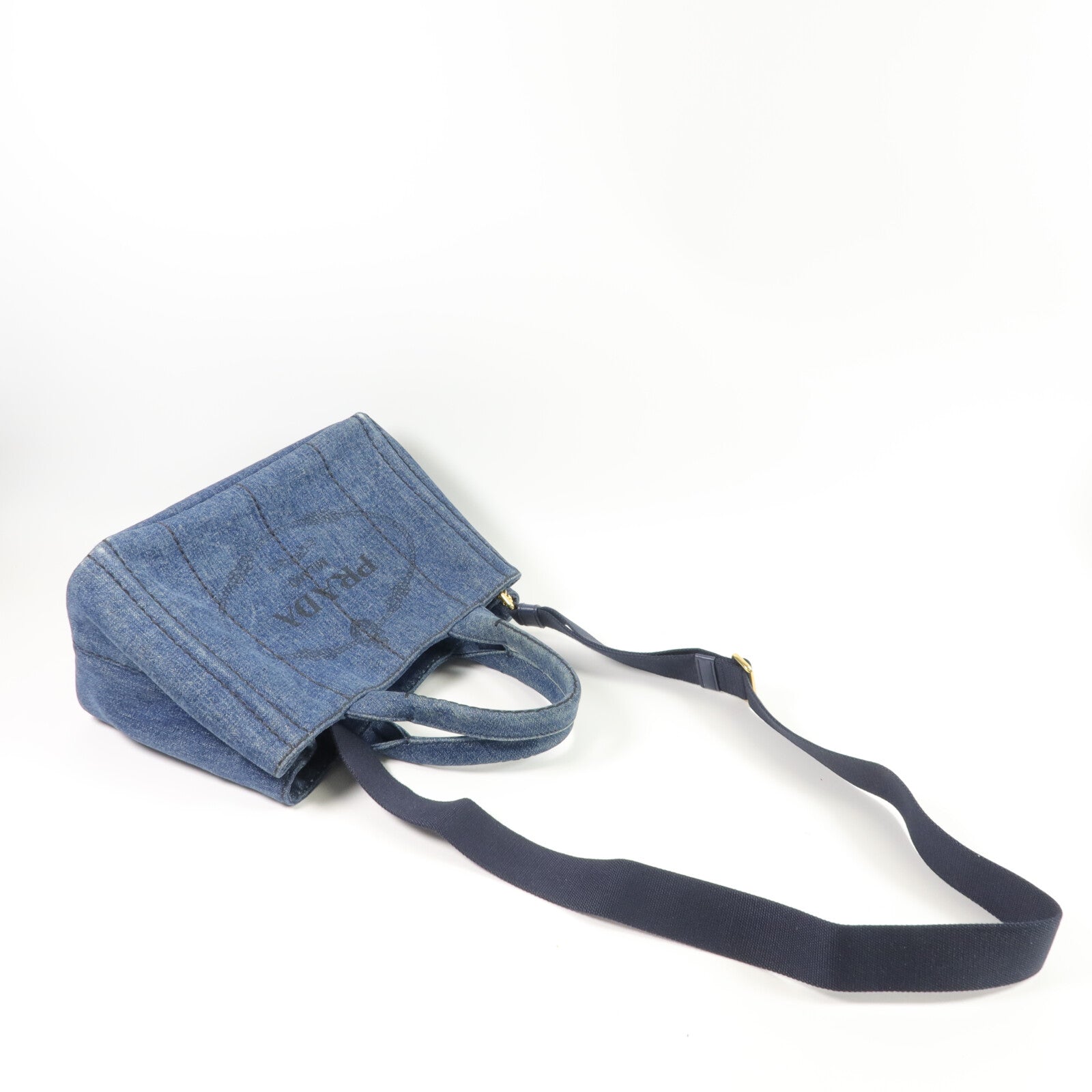 PRADA 牛仔布2 Way Shoulder手挽肩背兩用袋