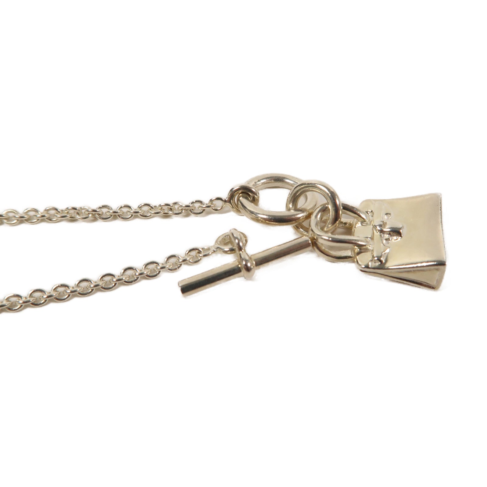 HERMES 925純銀Birkin Necklace項鍊銀色
