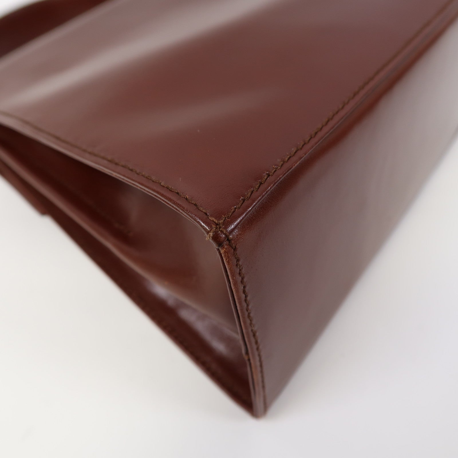 Salvatore Ferragamo 牛皮皮革Small Top Handle金扣手挽肩背兩用袋深啡色