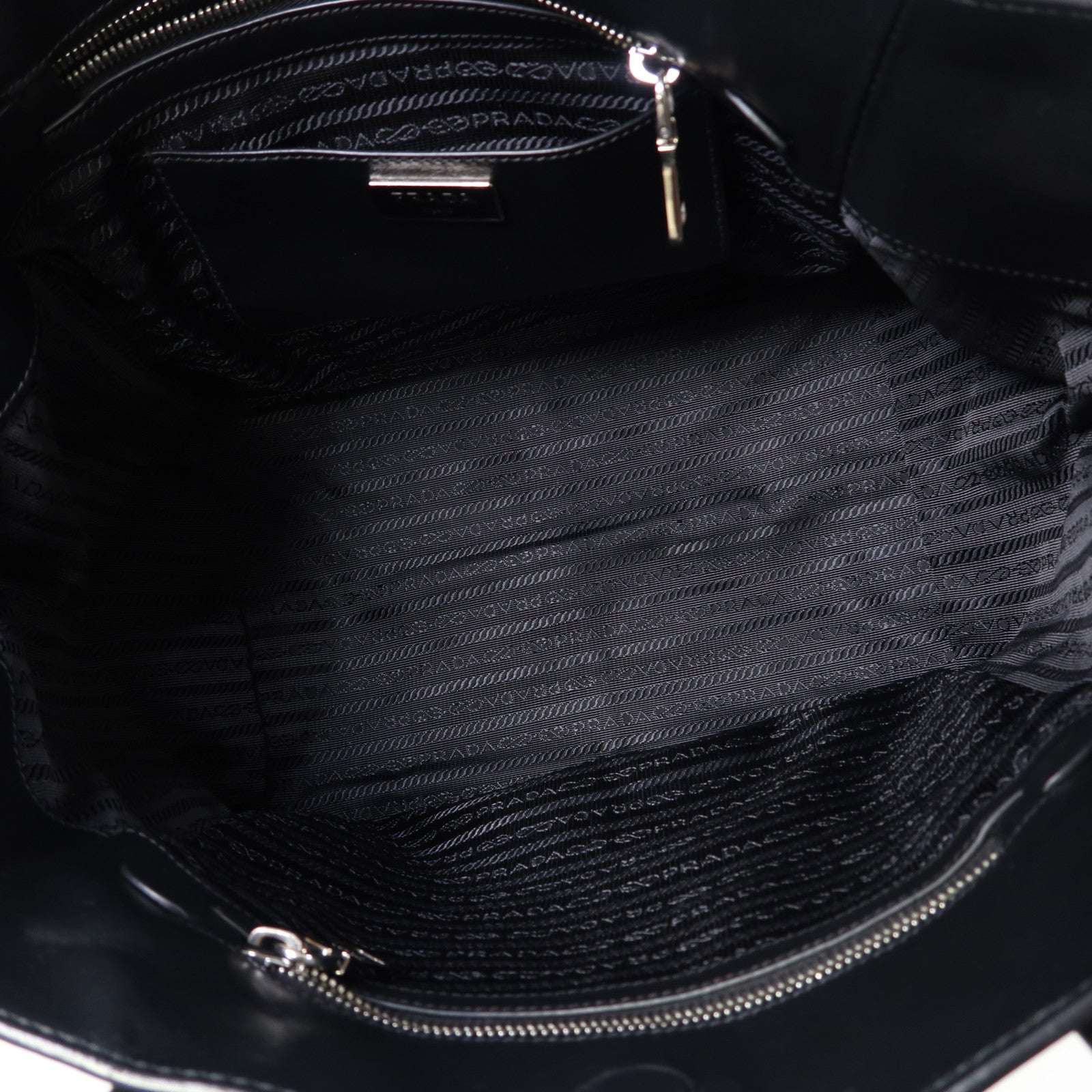 PRADA 牛皮皮革Shoulder Bag銀扣肩背袋綠色/黑色