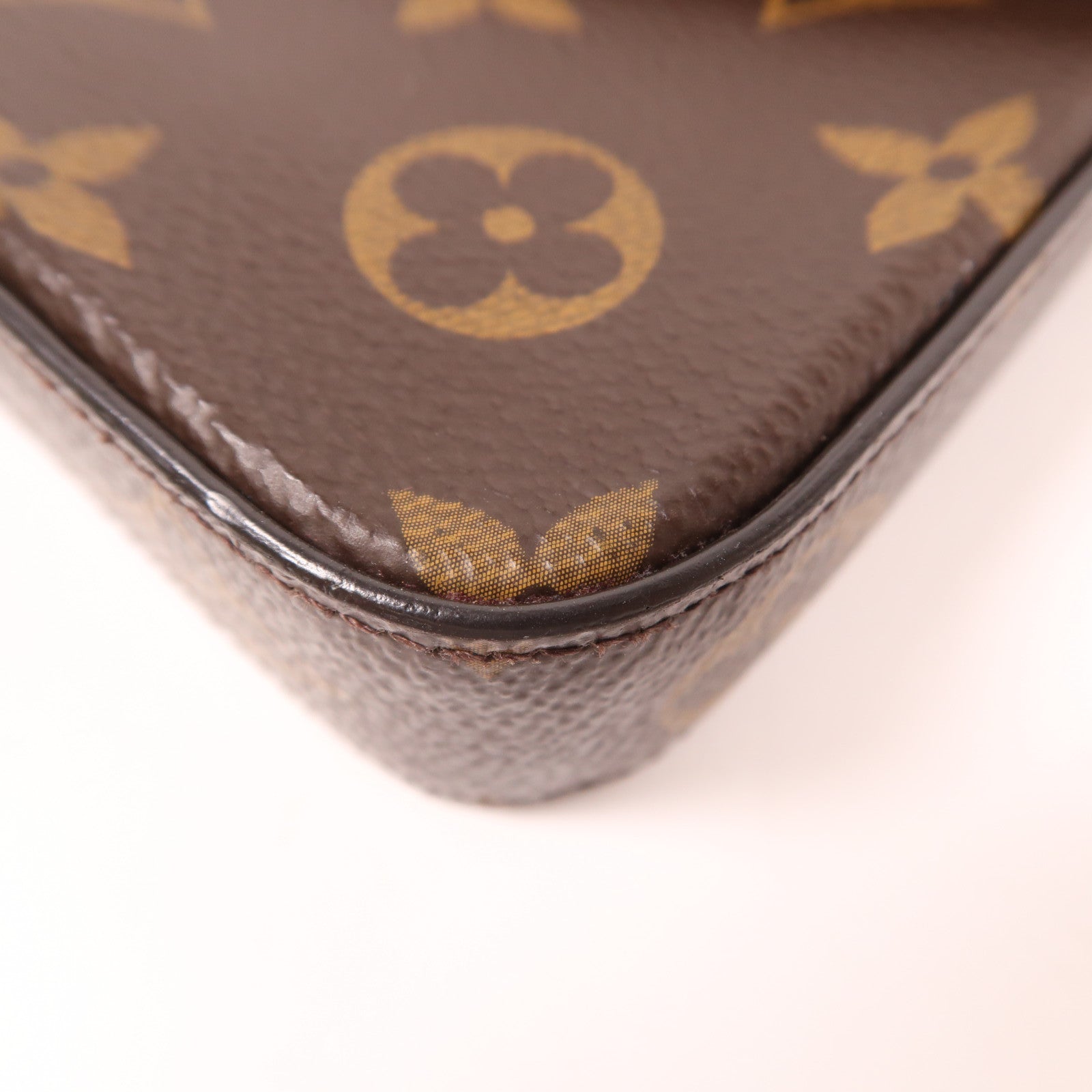 LOUIS VUITTON Monogram Felicie Pochette金扣鏈帶肩背袋棕色