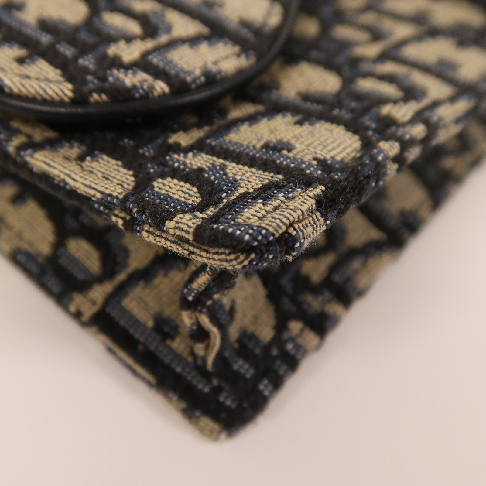Dior 帆布Saddle Chain Shoulder金扣鏈帶肩背袋藍色