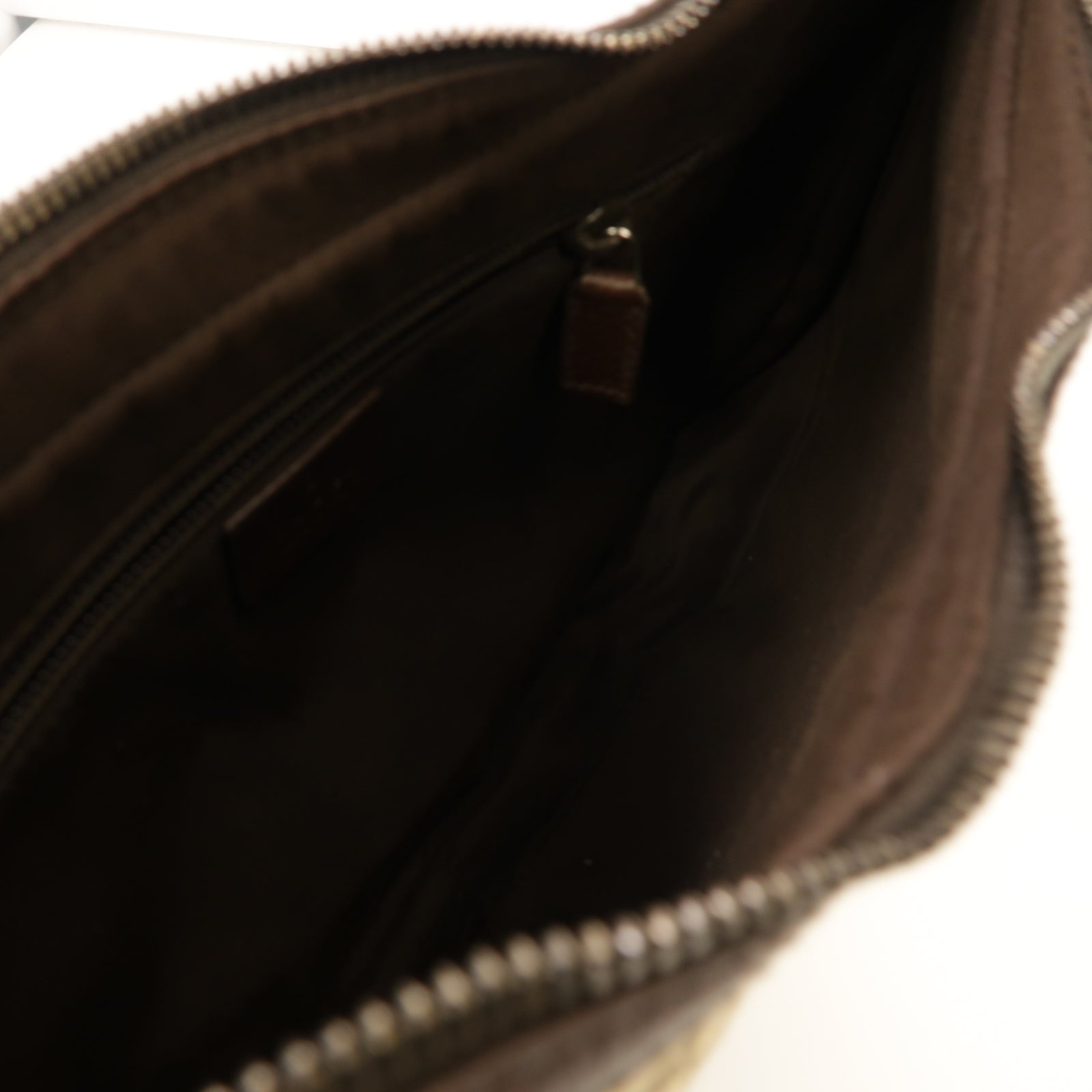 GUCCI 帆布Shoulder Bag銀扣肩背袋啡色