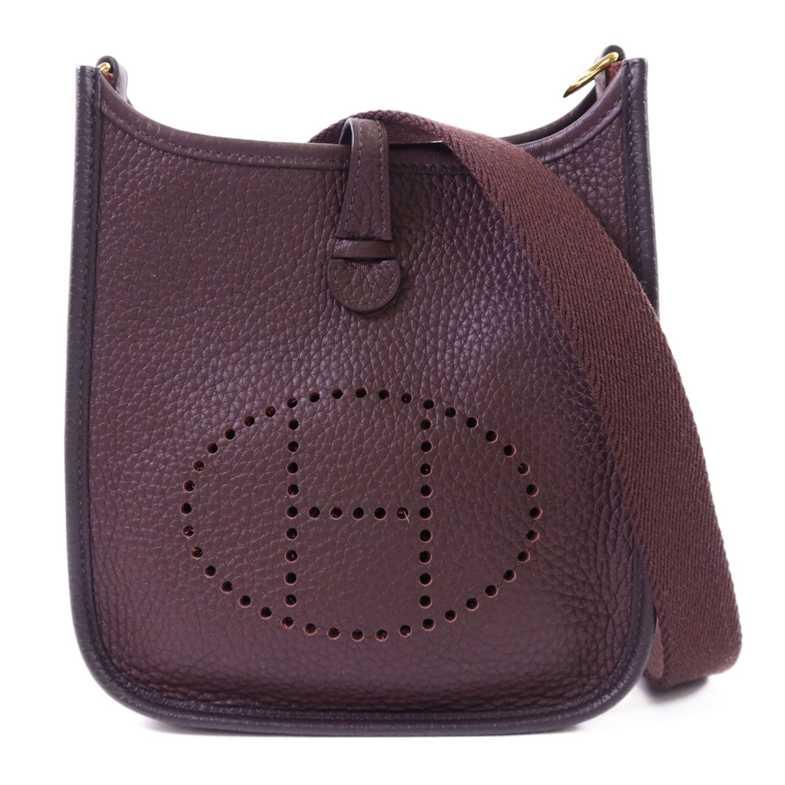 HERMES Clemence皮革Evelyne TPM金扣肩背袋
