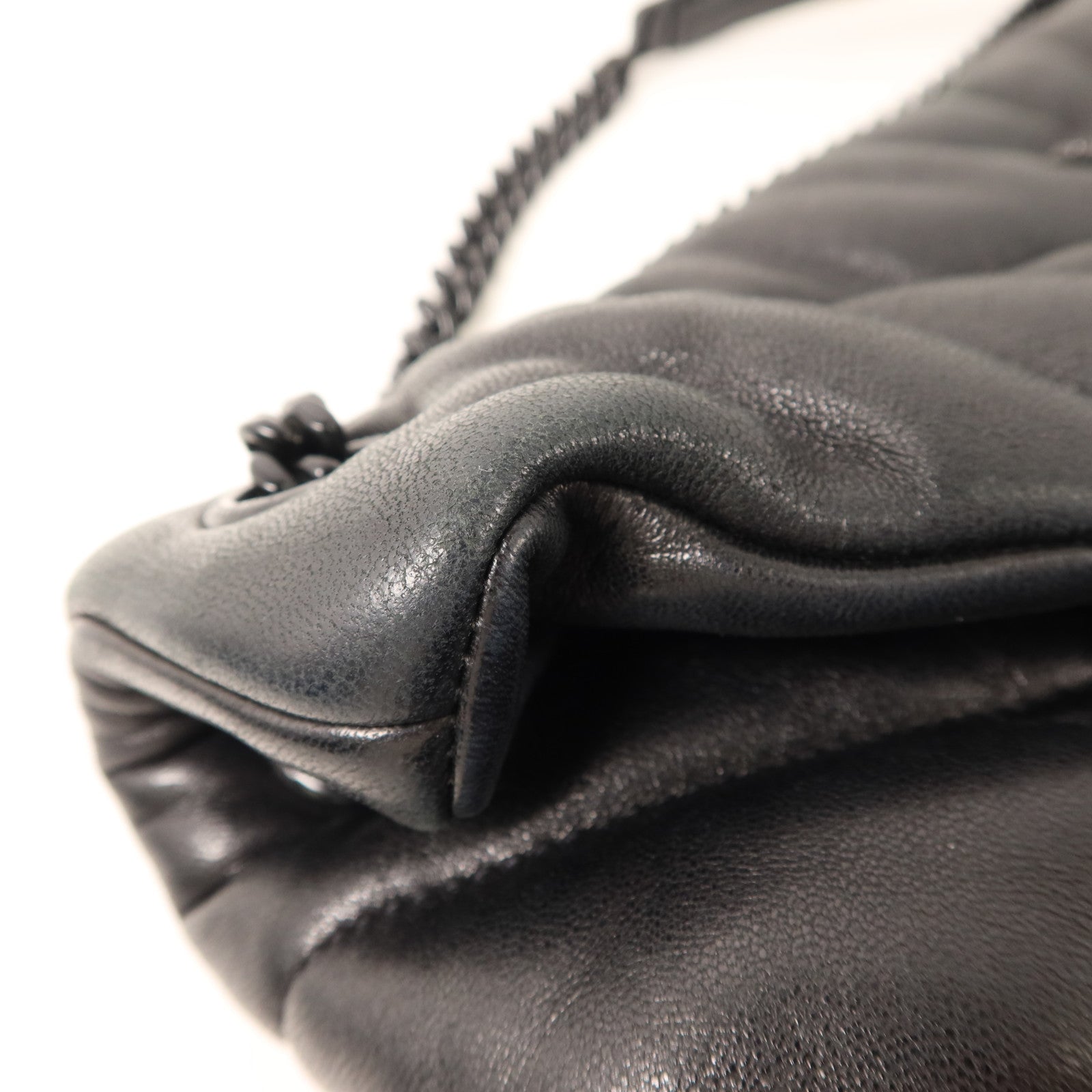 SAINT LAURENT 羊皮皮革Shoulder Bag銀扣手挽肩背兩用袋