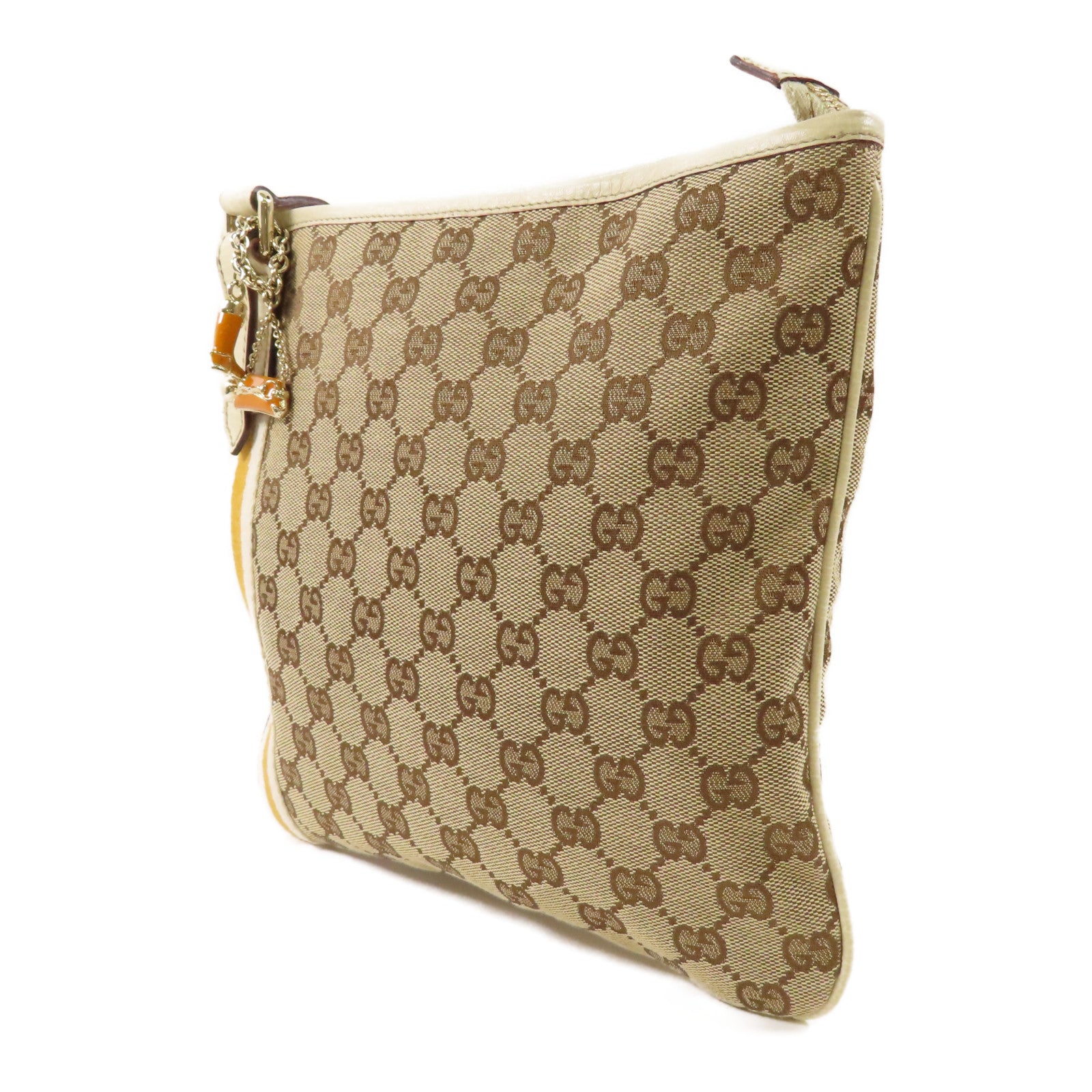 GUCCI 帆布Shouder Bag金扣肩背袋