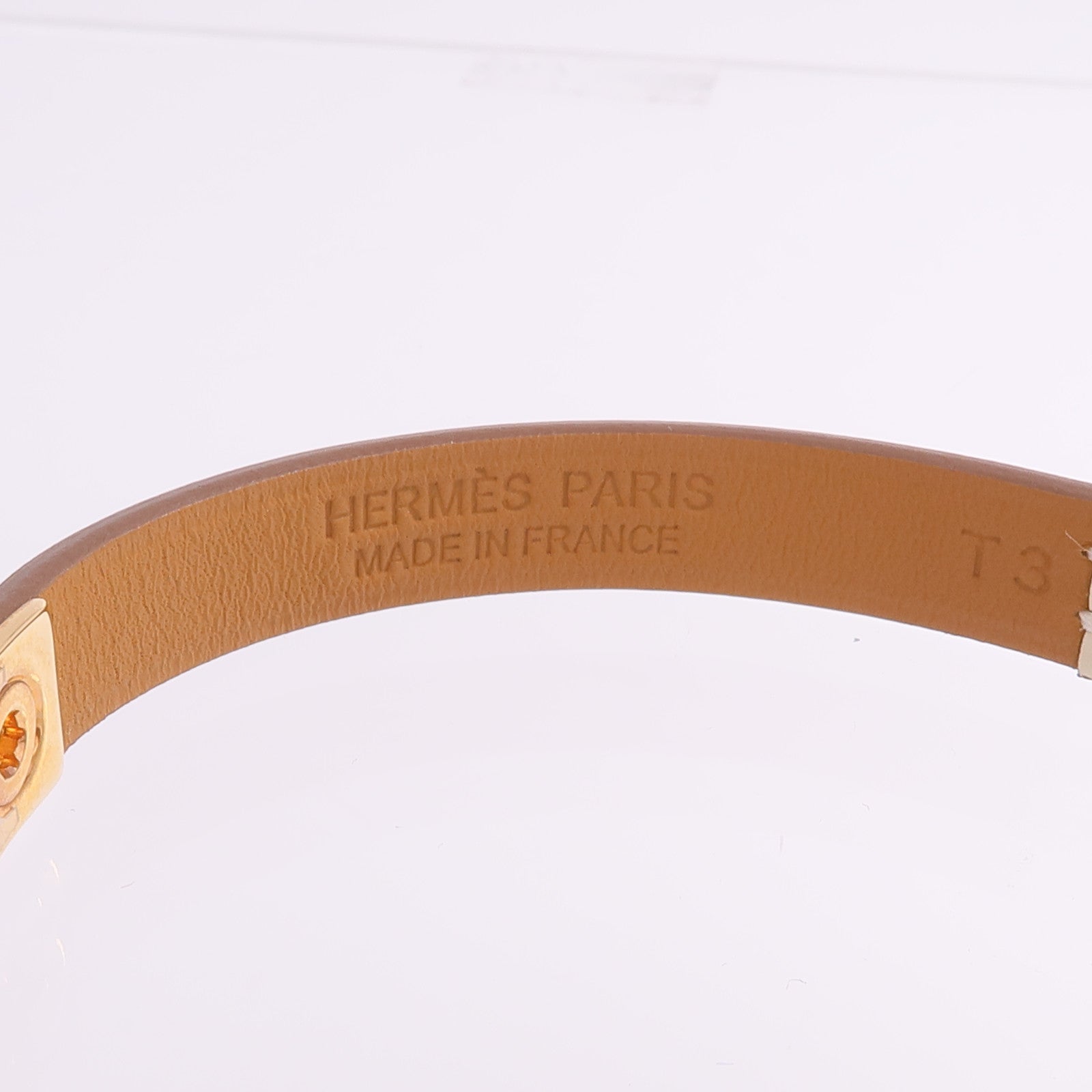 HERMES Swift皮革Rivale Mini Bracelet金扣手帶Nata
