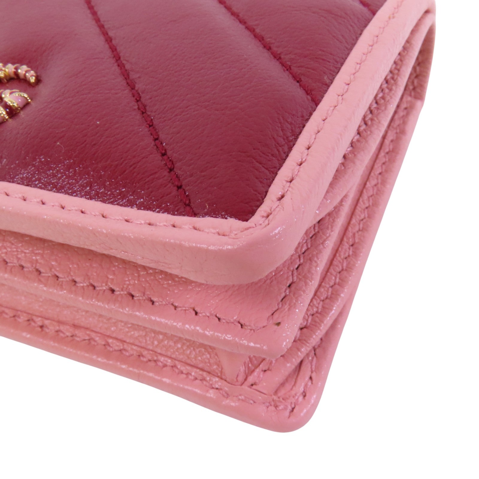 GUCCI 【激減優惠】牛皮皮革Fold Wallet金扣短錢包