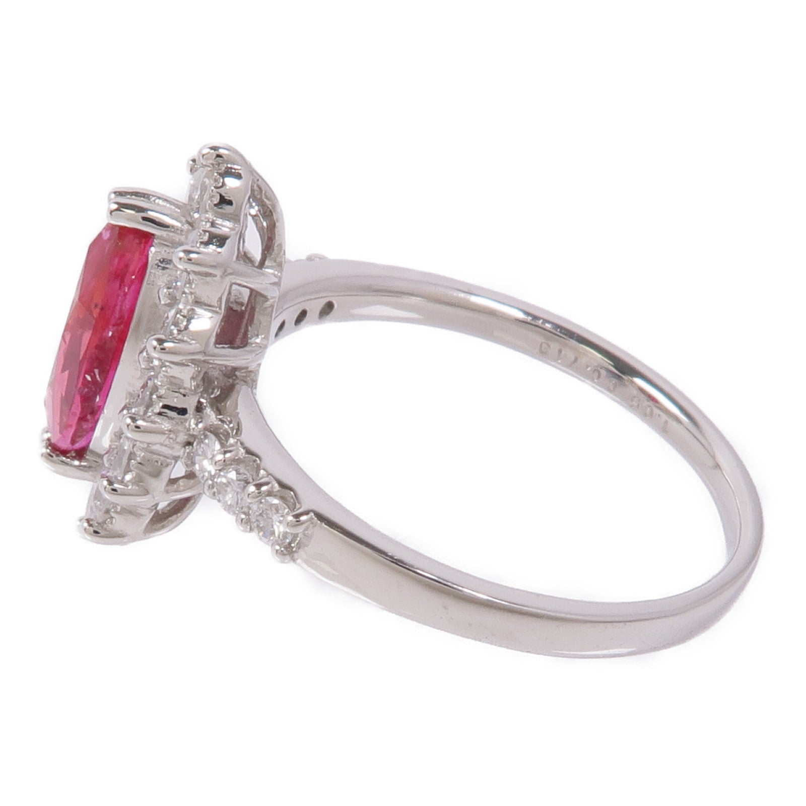 JEWELRY 【激減優惠】PT950鉑金Ruby/Diamond Ring紅寶石/鑽石戒指US#6.5