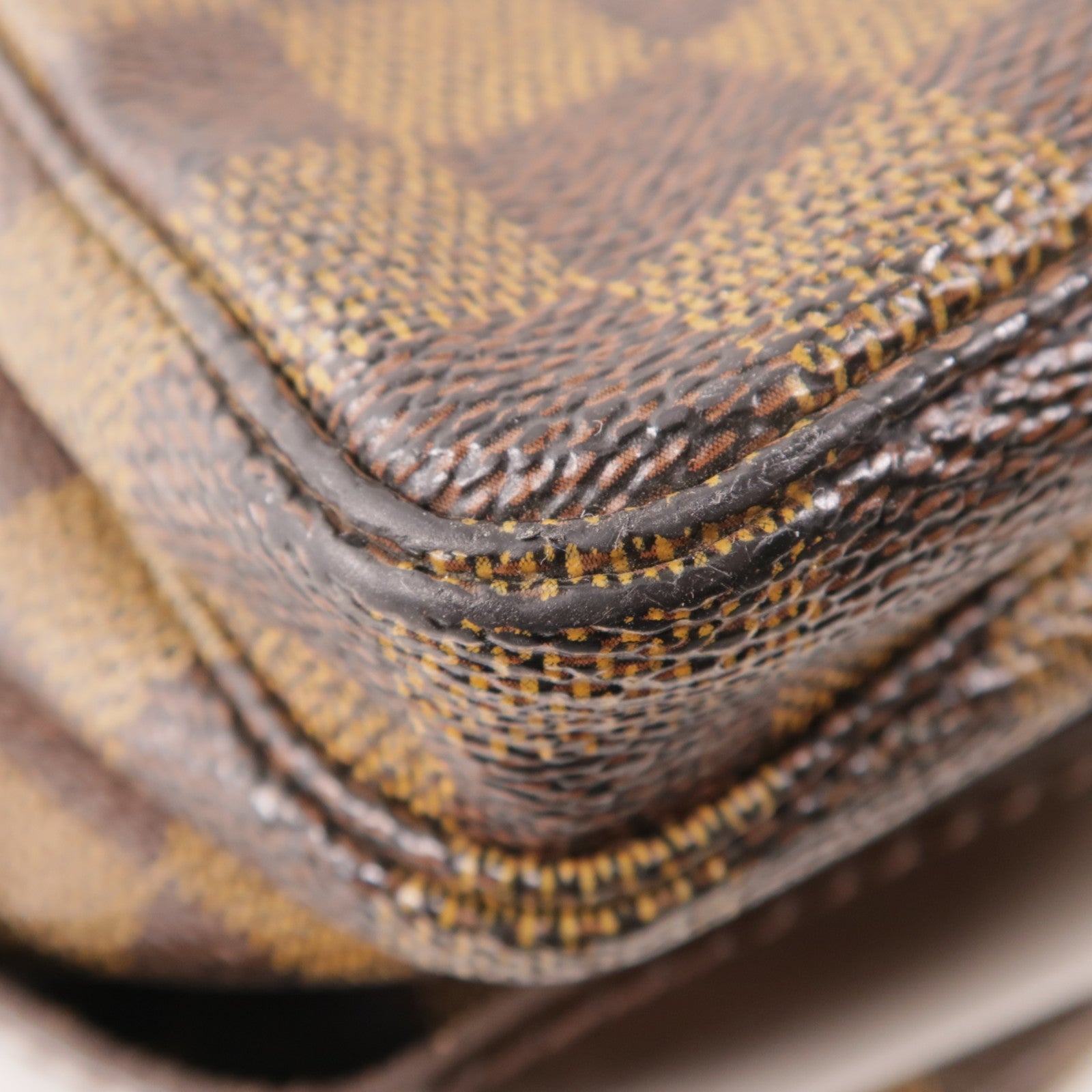 LOUIS VUITTON Damier Naviglio金扣肩背袋棕色