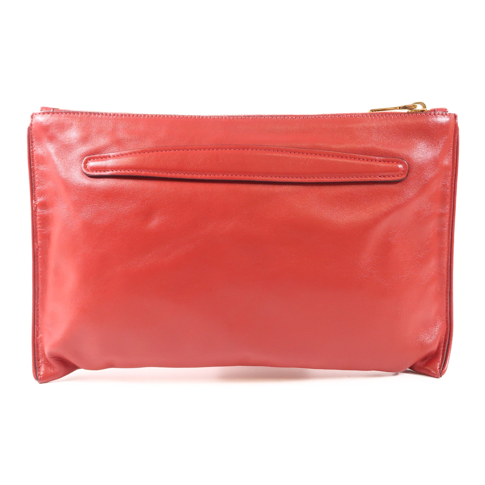 MIU MIU GHW Pouch Calfskin Leather Red