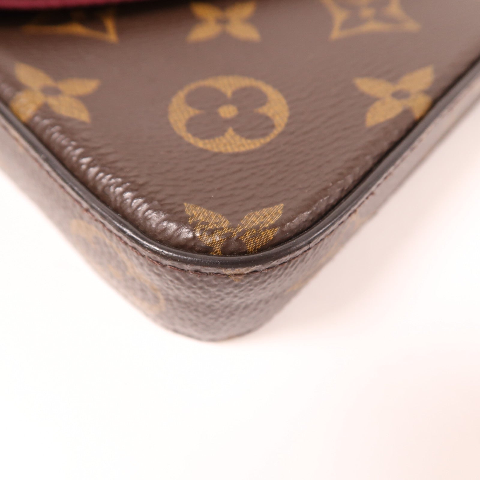 LOUIS VUITTON Monogram Felicie Pochette金扣鏈帶肩背袋棕色