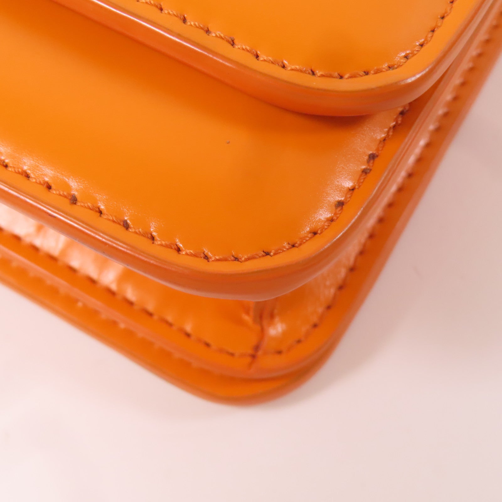 BOTTEGA VENETA 牛皮皮革Mini The Classic金扣手挽肩背兩用袋橙色