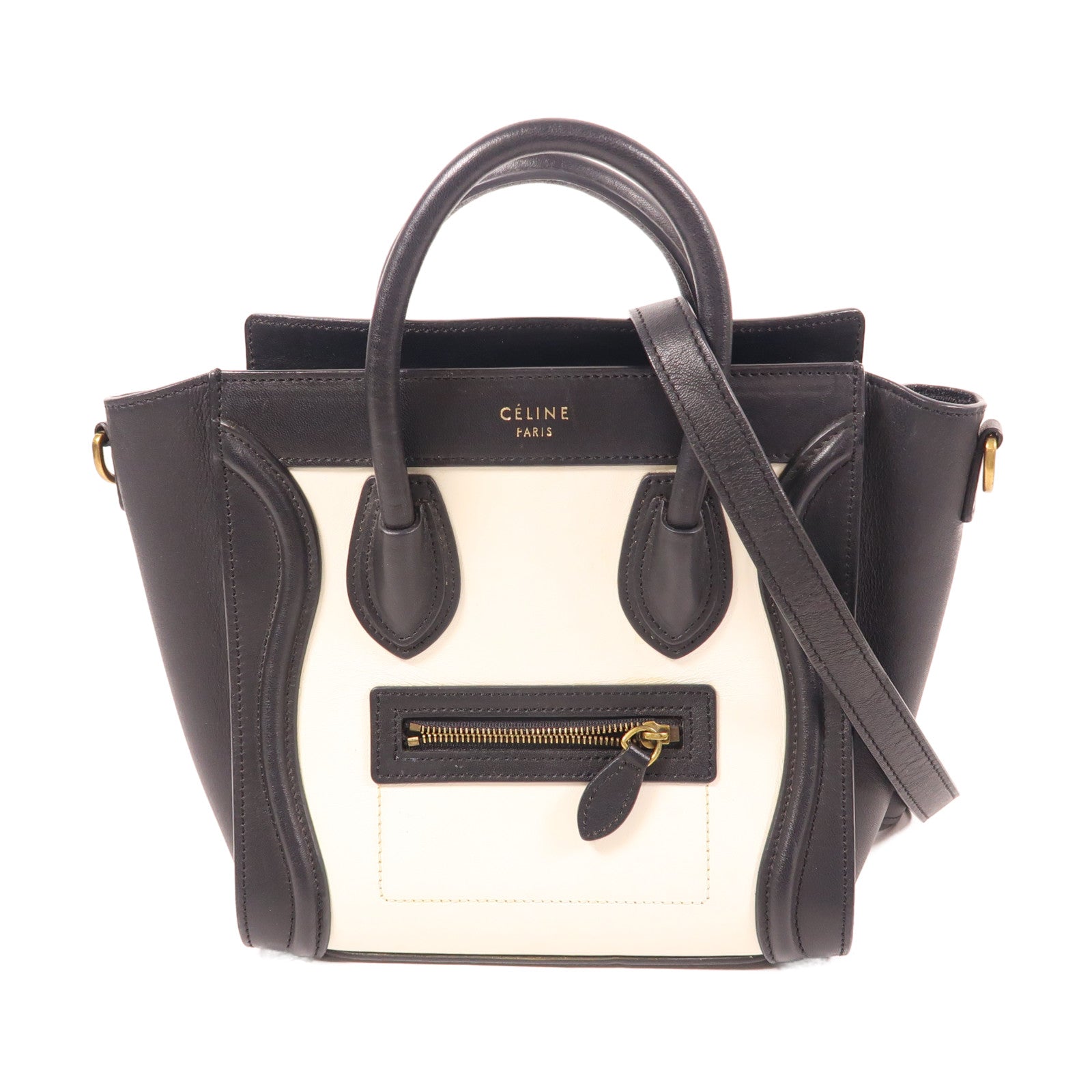 CELINE 牛皮皮革Nano Luggage金扣手挽肩背兩用袋