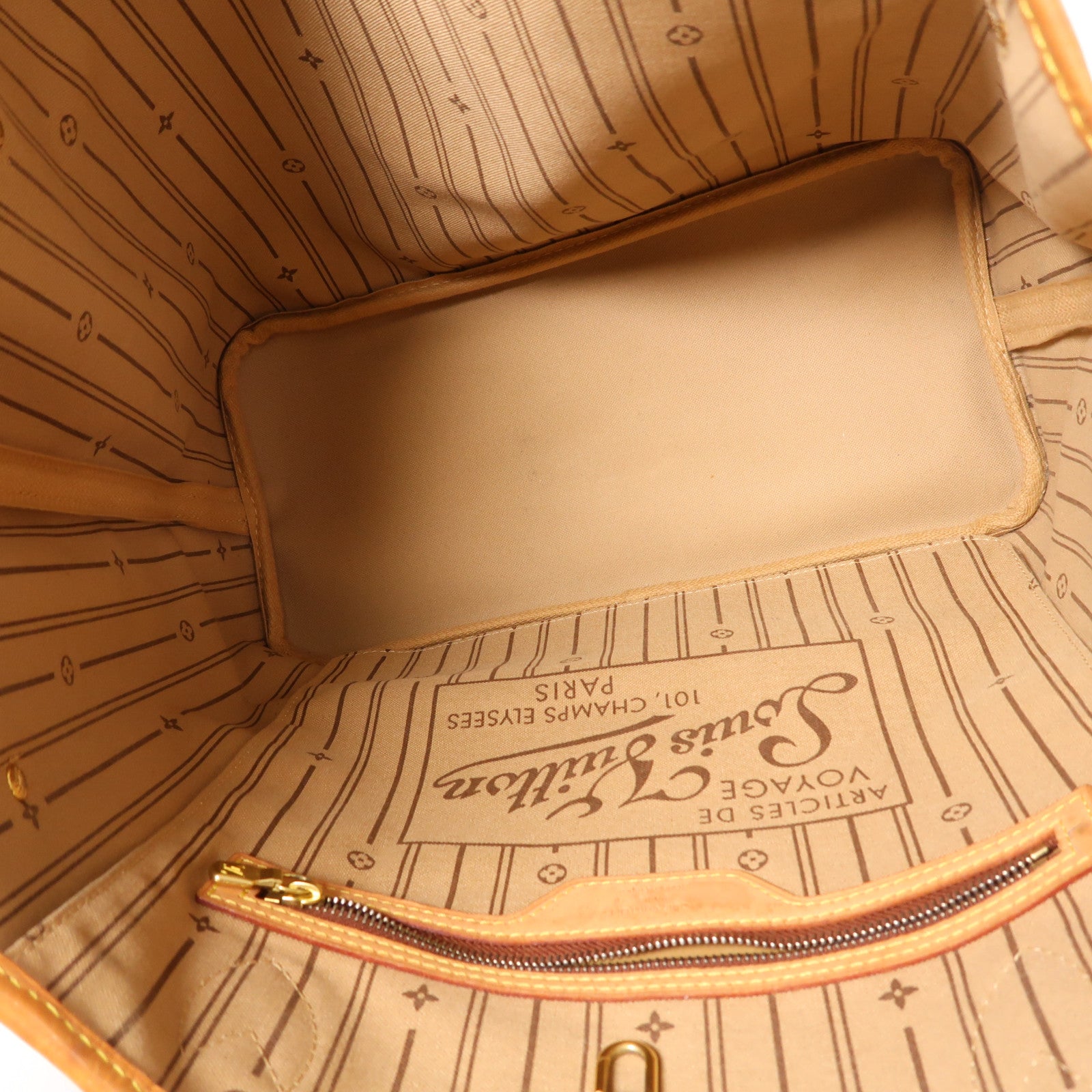 LOUIS VUITTON Monogram Neverfull MM金扣手挽袋