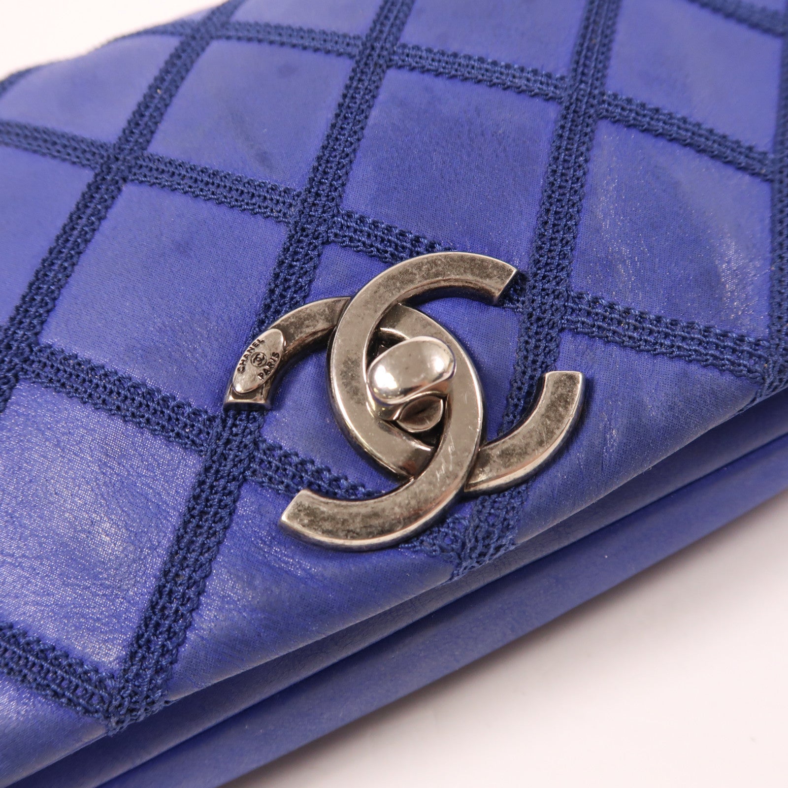 CHANEL 牛皮皮革Chain Shoulder銀扣鏈帶肩背袋