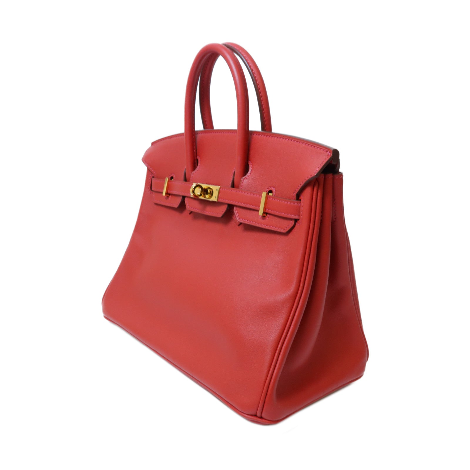 HERMES 【激減優惠】Swift皮革Birkin 25金扣手挽袋朱砂紅色