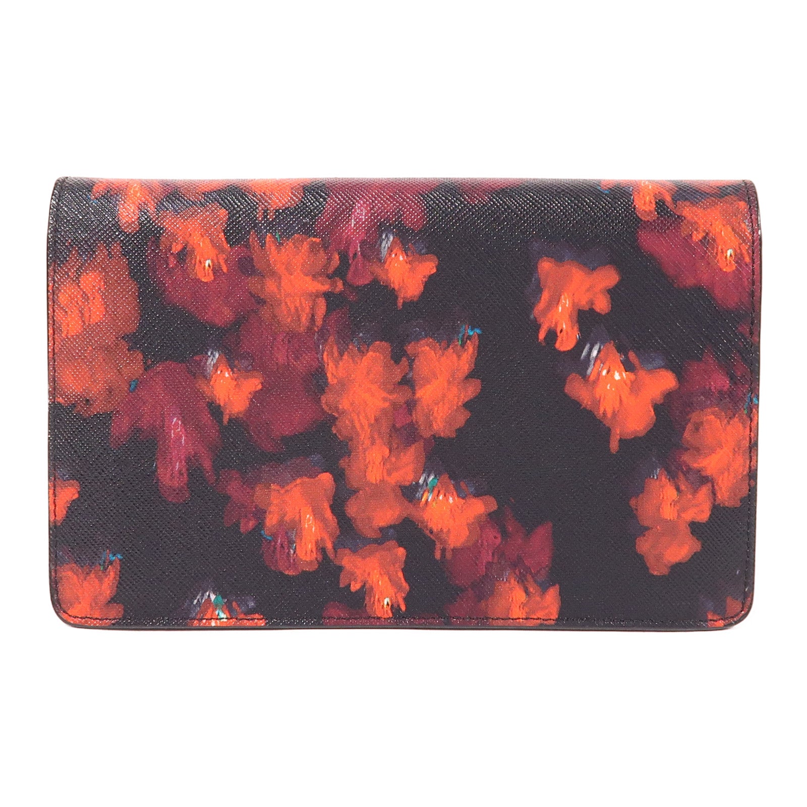 GIVENCHY SHW Chain Shoulder Bag Calfskin Leather Black Red