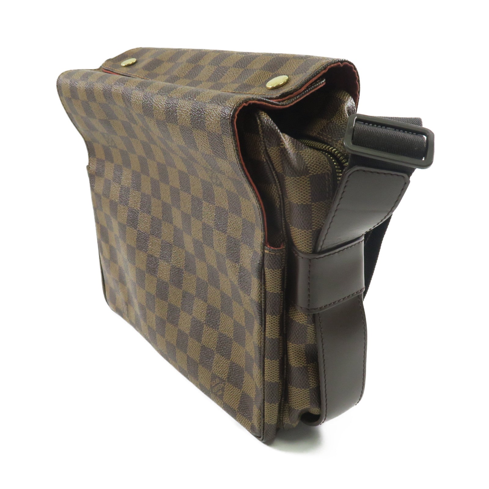 LOUIS VUITTON Damier Naviglio金扣肩背袋啡色