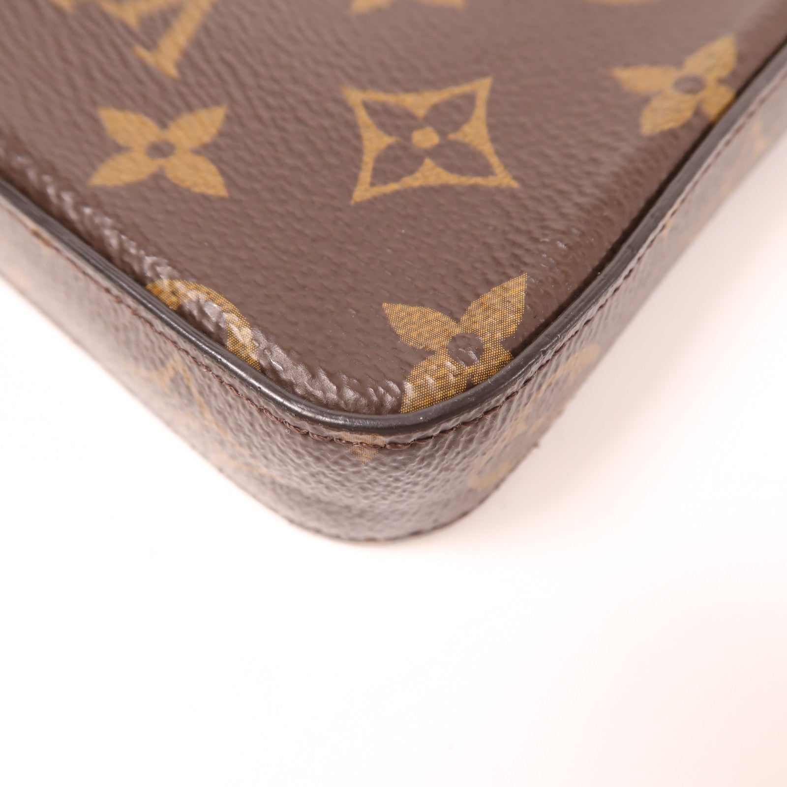 LOUIS VUITTON Monogram Felicie Pochette金扣鏈帶肩背袋棕色