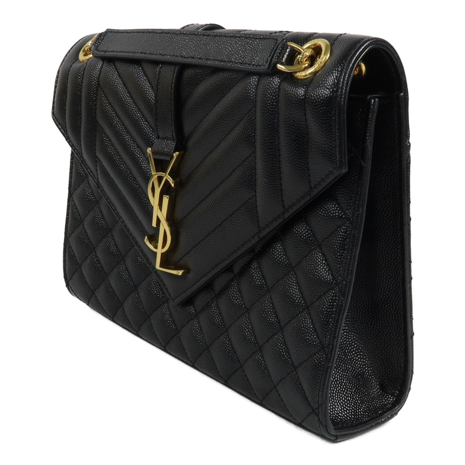 SAINT LAURENT 牛皮皮革Envelope Medium鏈帶肩背袋