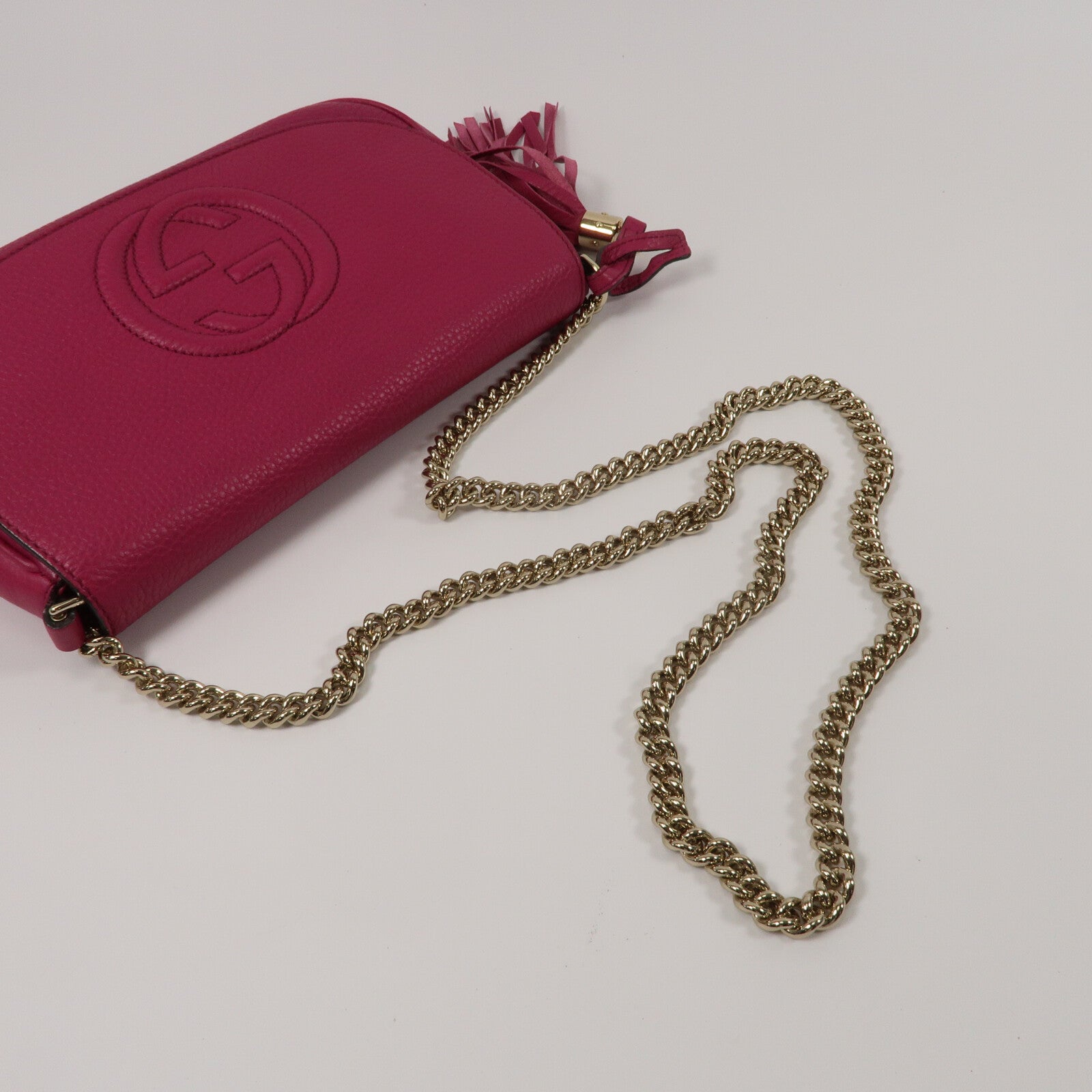 GUCCI 牛皮皮革Soho鏈帶肩背袋