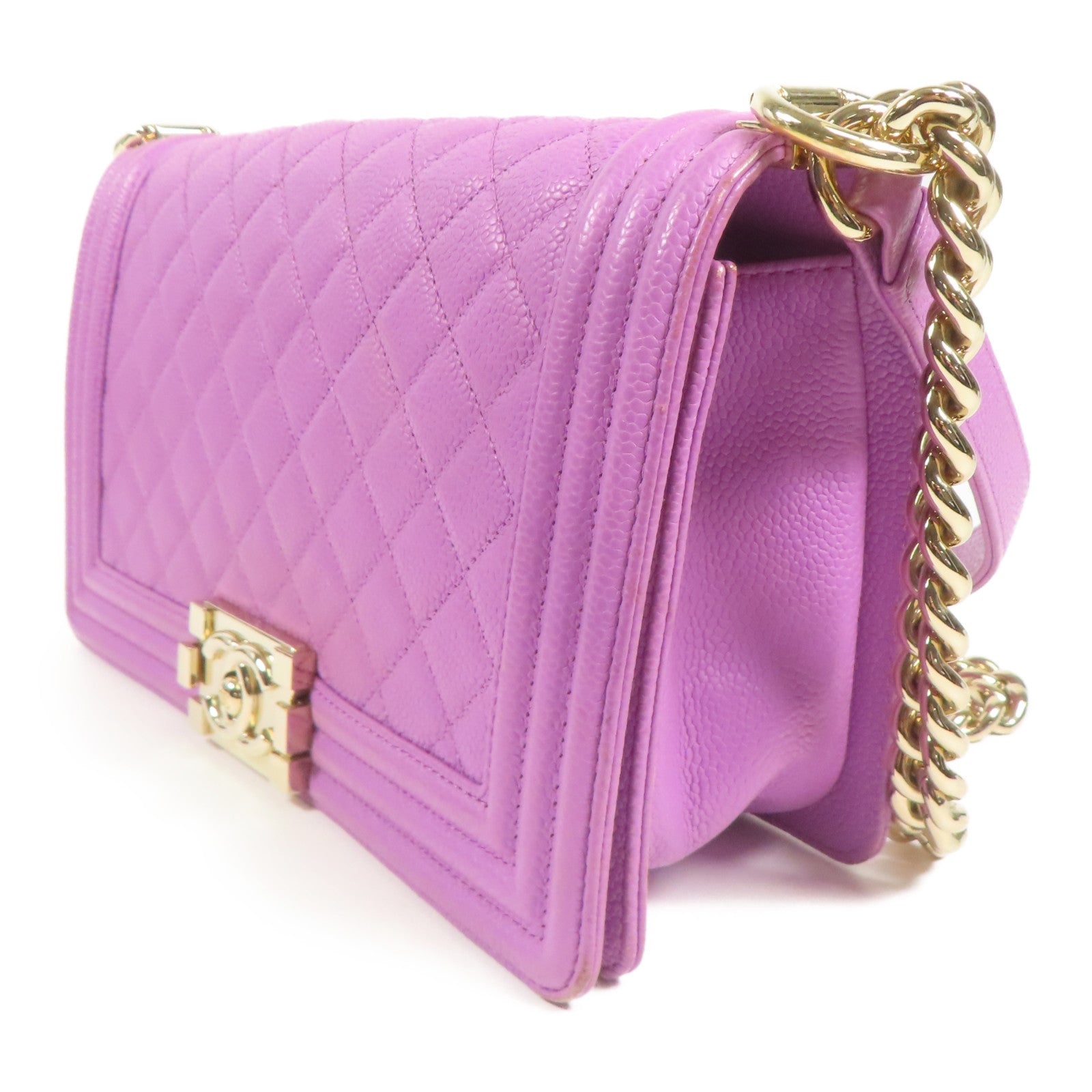 CHANEL 牛皮皮革Boy Chanel金扣鏈帶肩背袋