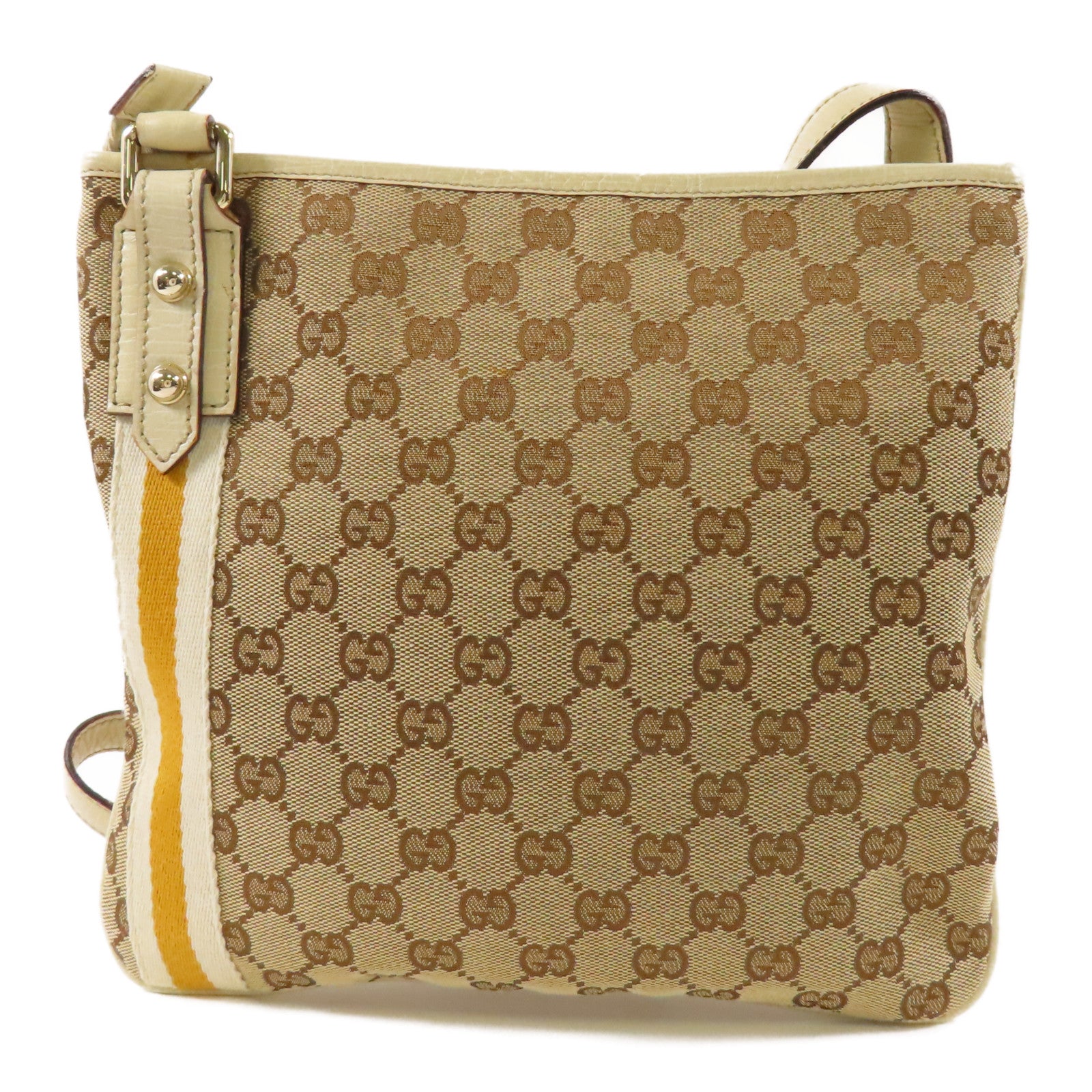 GUCCI 帆布Shouder Bag金扣肩背袋
