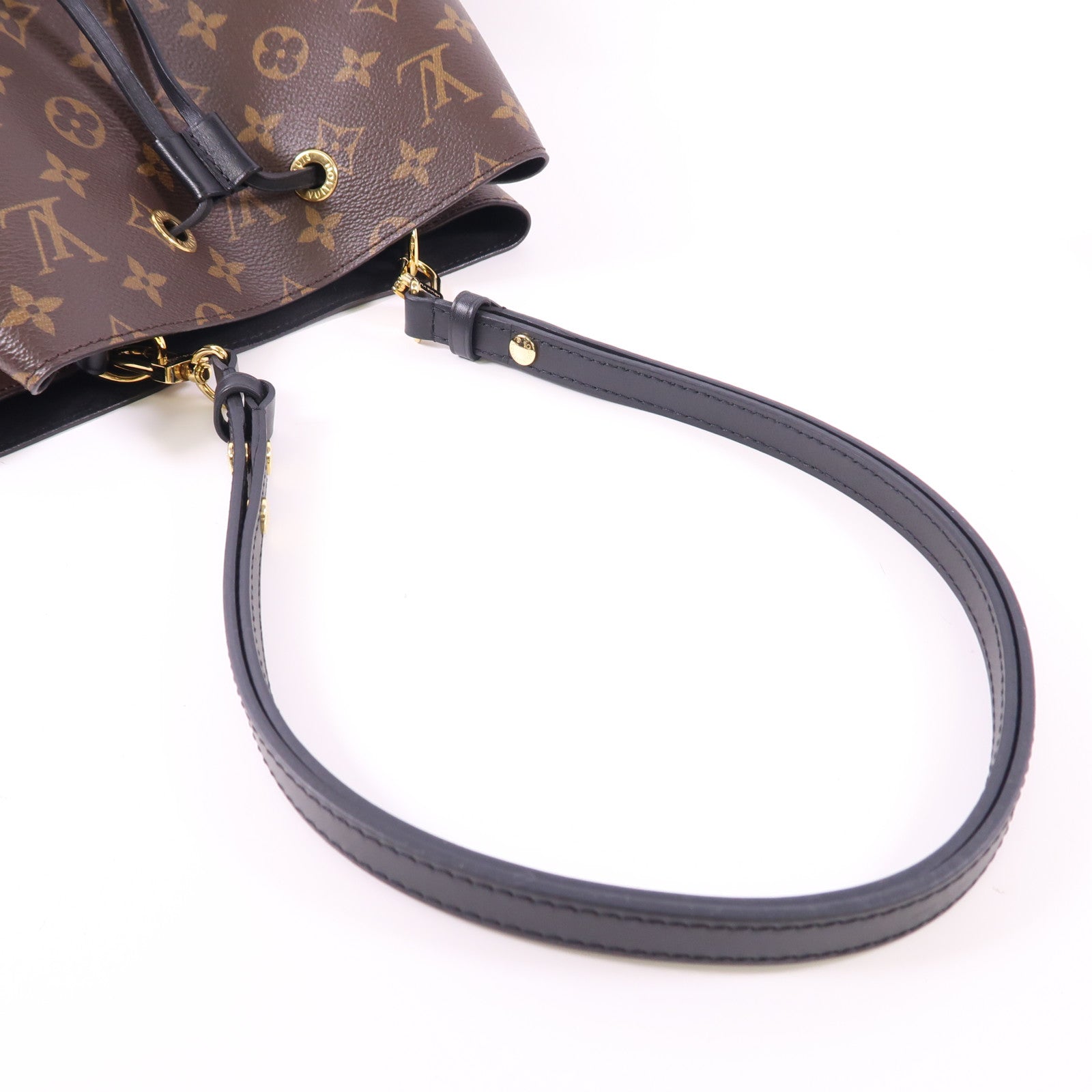 LOUIS VUITTON Monogram Neo Noe MM金扣肩背袋棕色