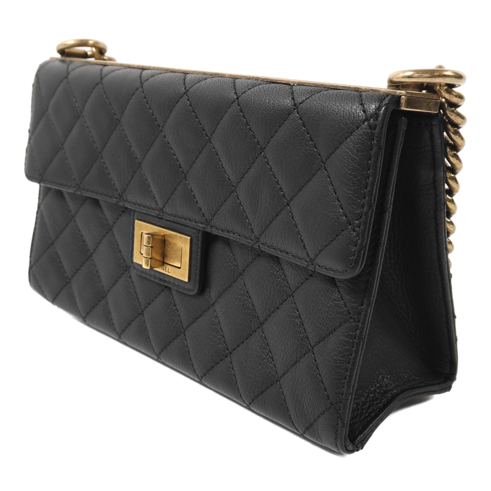 CHANEL 牛皮皮革2.55 Trendy Flap Bag金扣鏈帶肩背袋