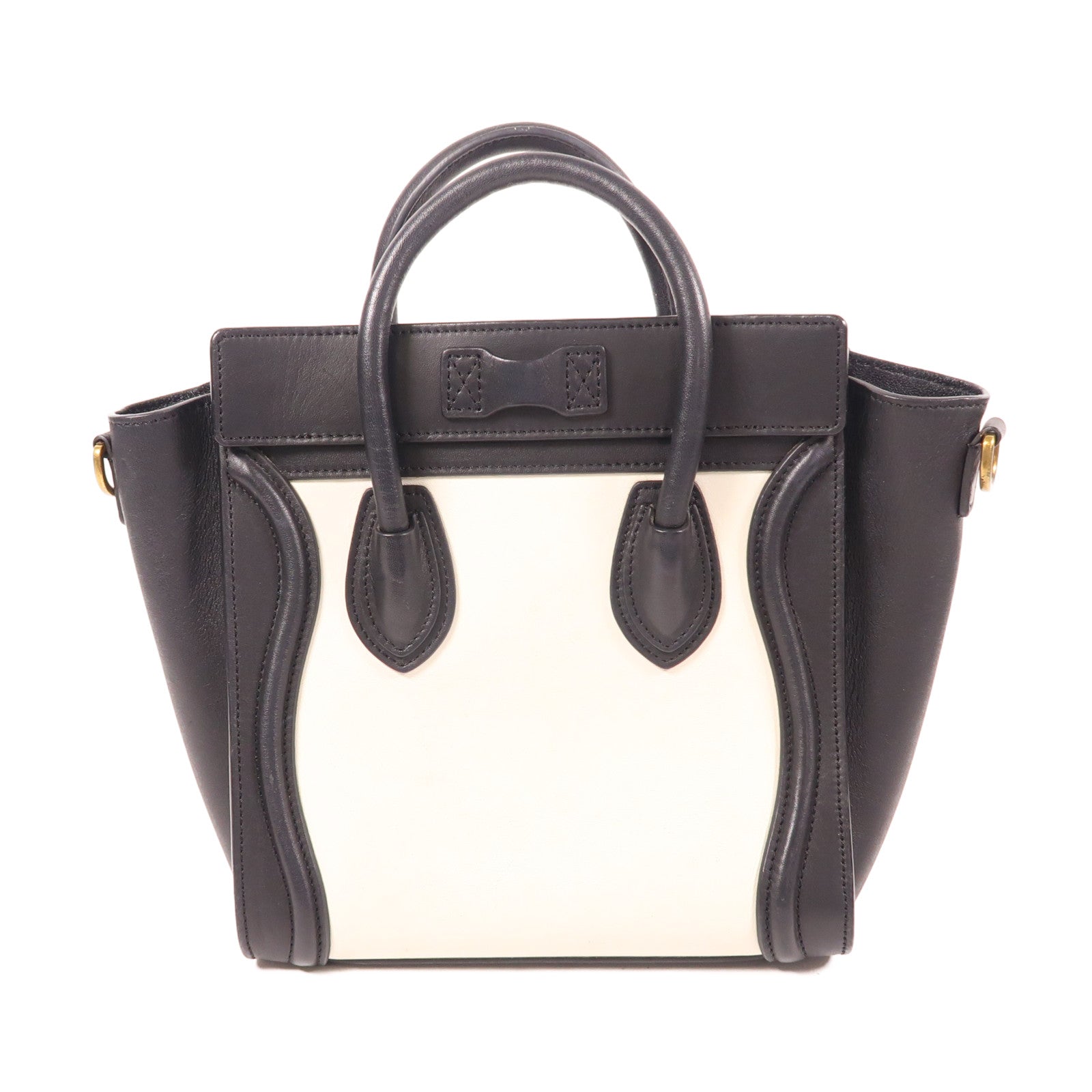 CELINE 牛皮皮革Nano Luggage金扣手挽肩背兩用袋