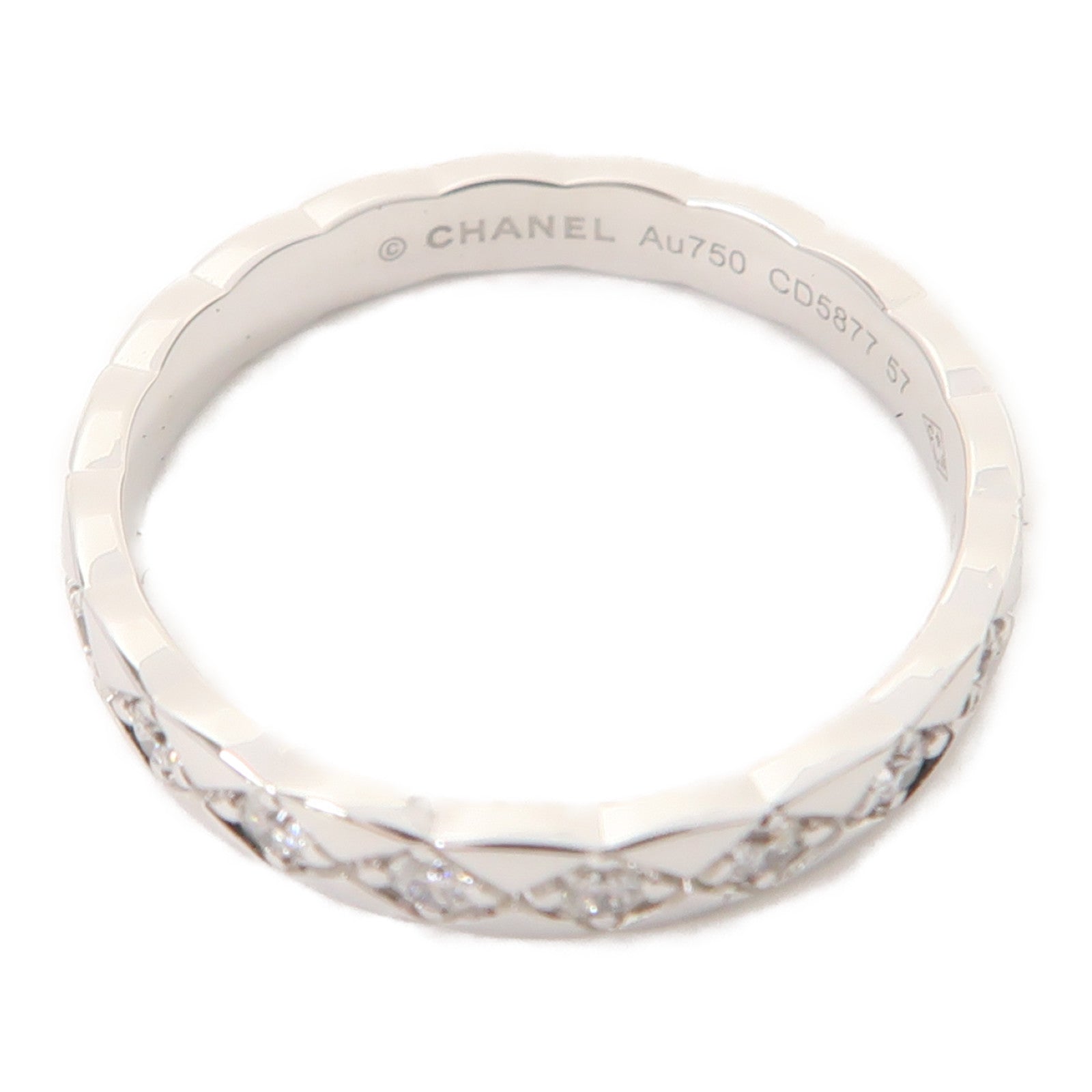CHANEL 18K白金CoCo Crush Ring鑽石戒指#57/US#6