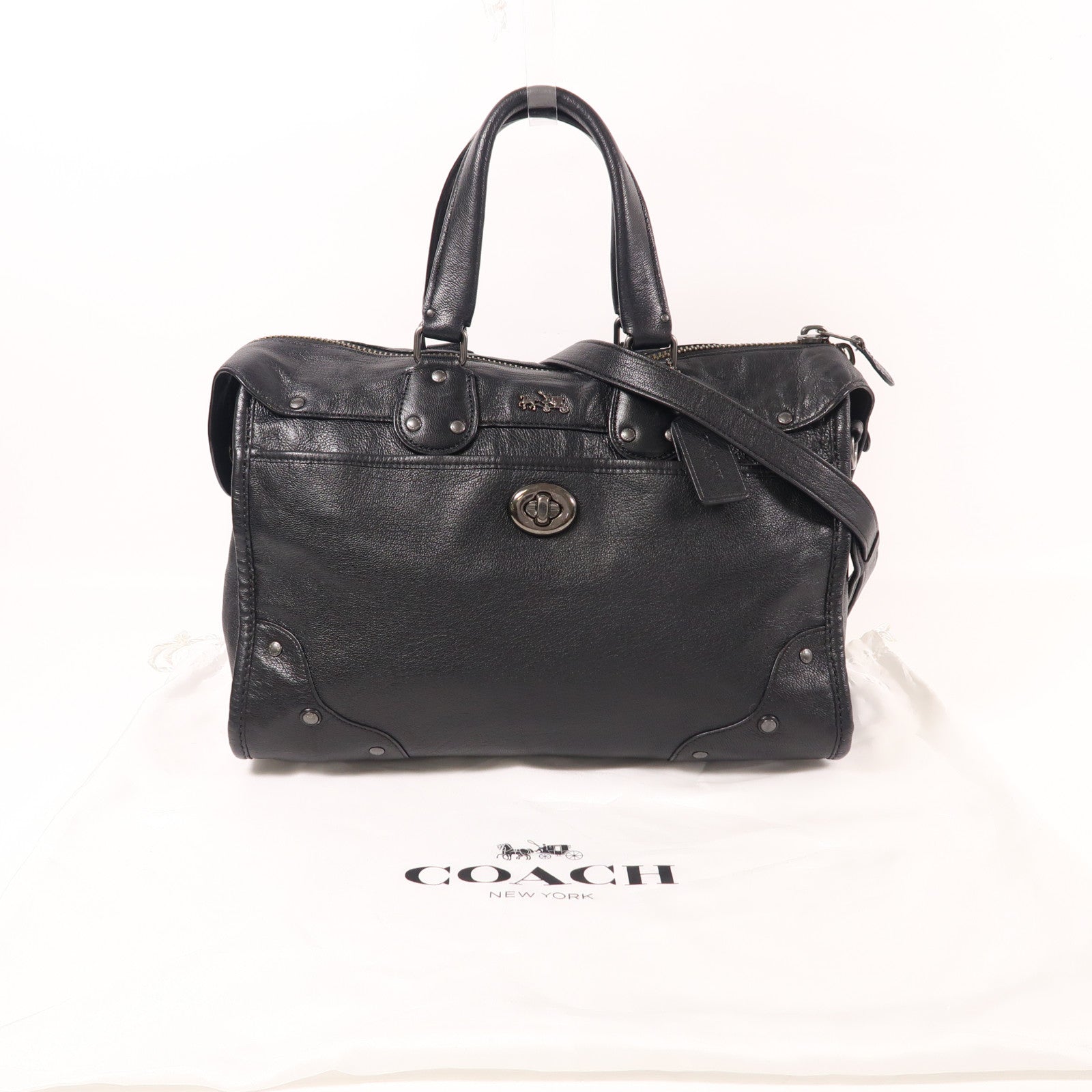 COACH 羊皮皮革Rhyder Satchel手挽肩背兩用袋