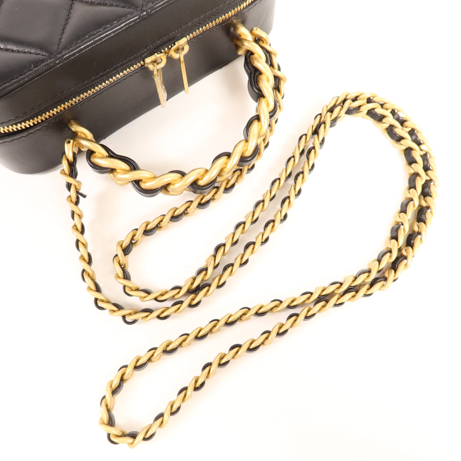 CHANEL 羊皮皮革Shoulder Bag金扣手挽肩背兩用袋