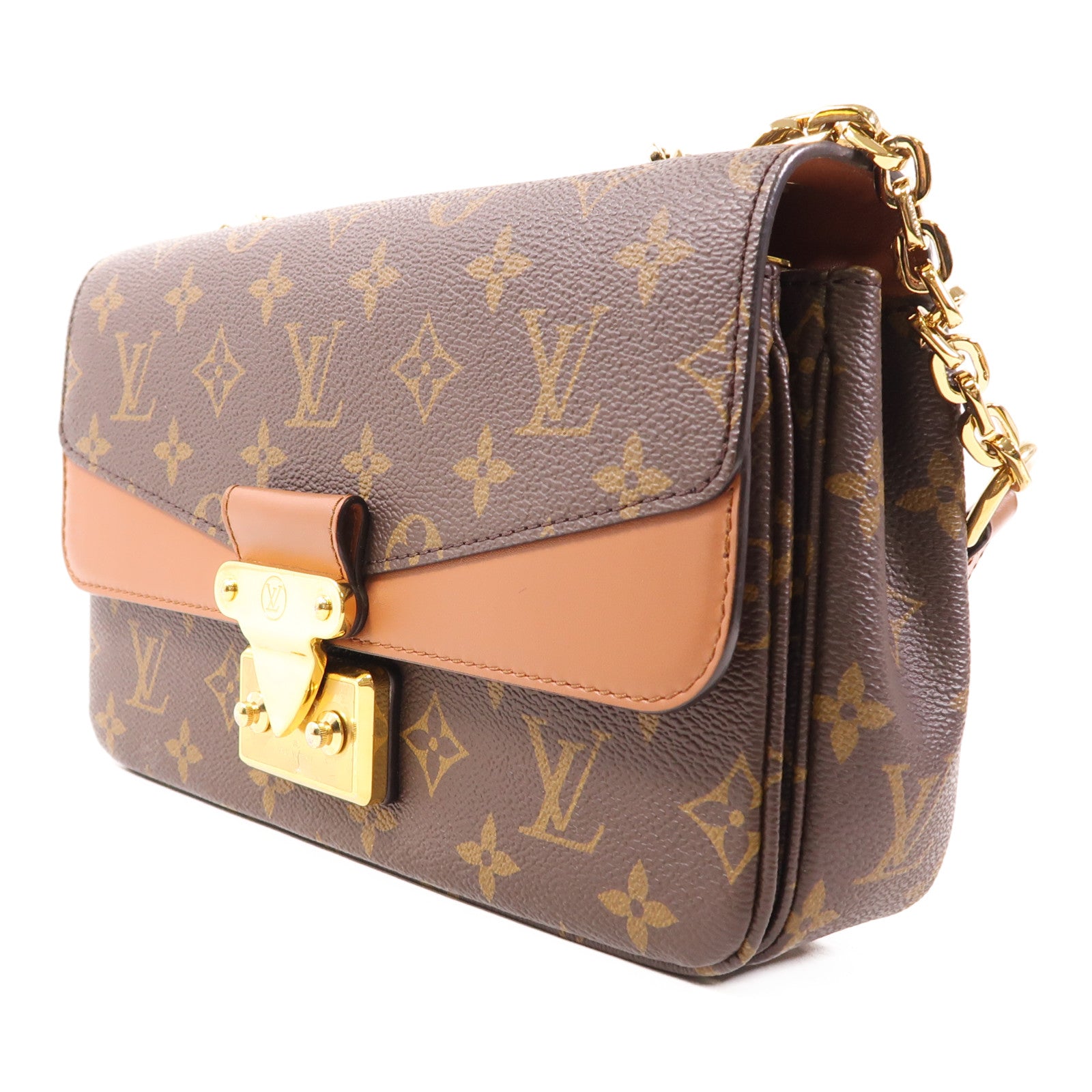 LOUIS VUITTON Monogram Marceau金扣鏈帶肩背袋