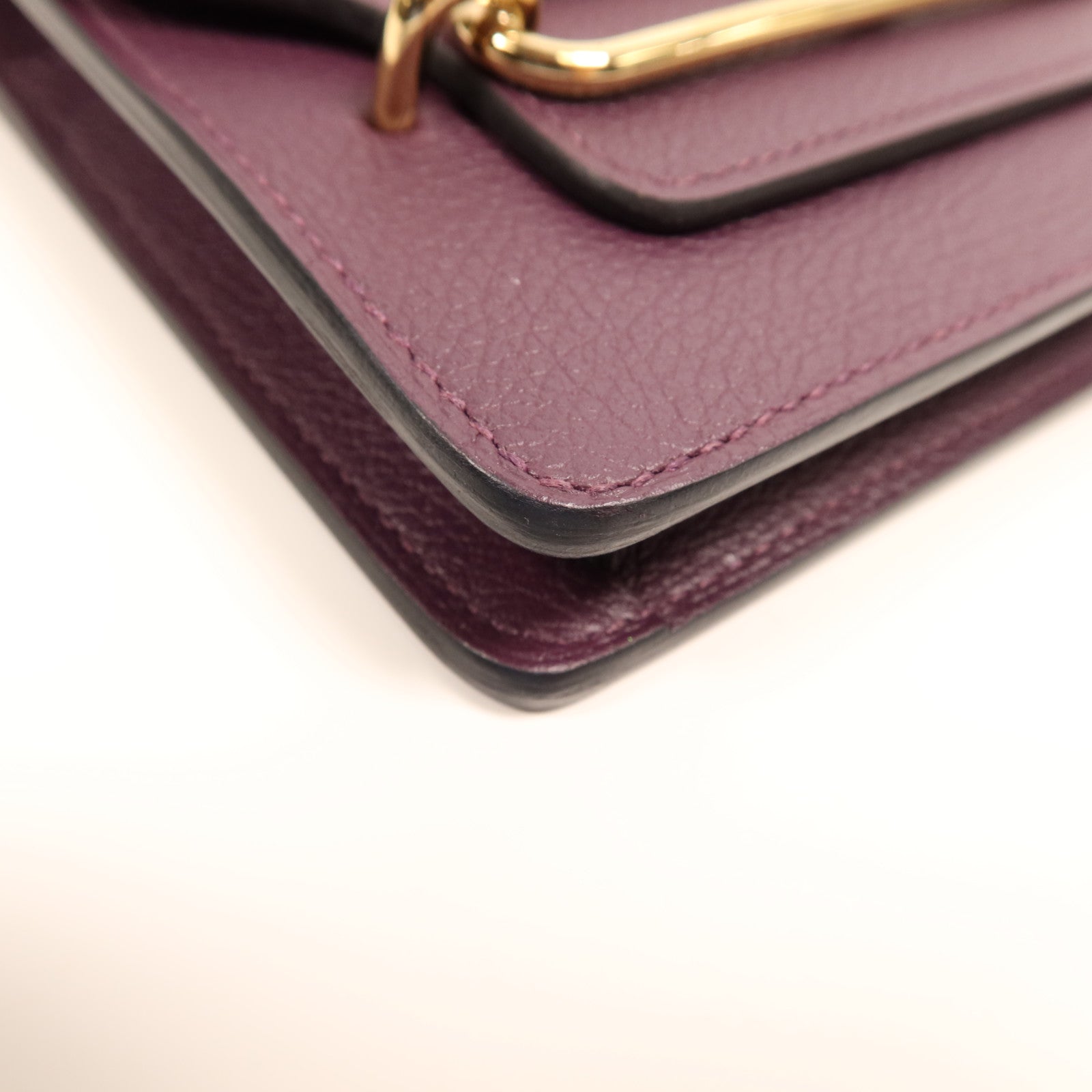 HERMES 【激減優惠】Evercolour皮革Roulis Slim金扣手拿包Cassis