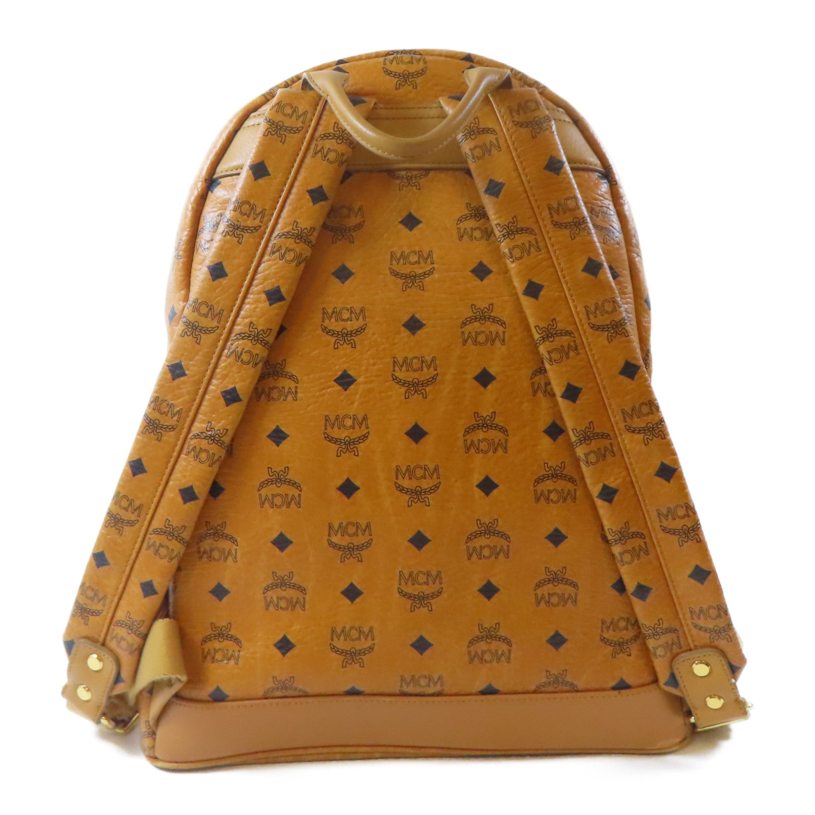 MCM 皮革Stark Side Studs Backpack金扣背包啡色