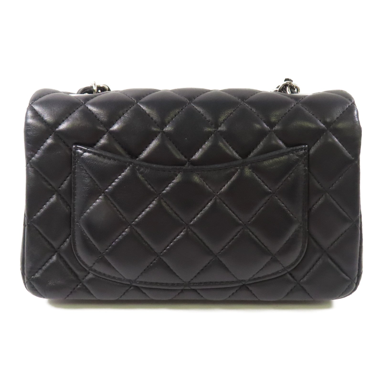 CHANEL 牛皮皮革Mini Classic 20銀扣肩背袋