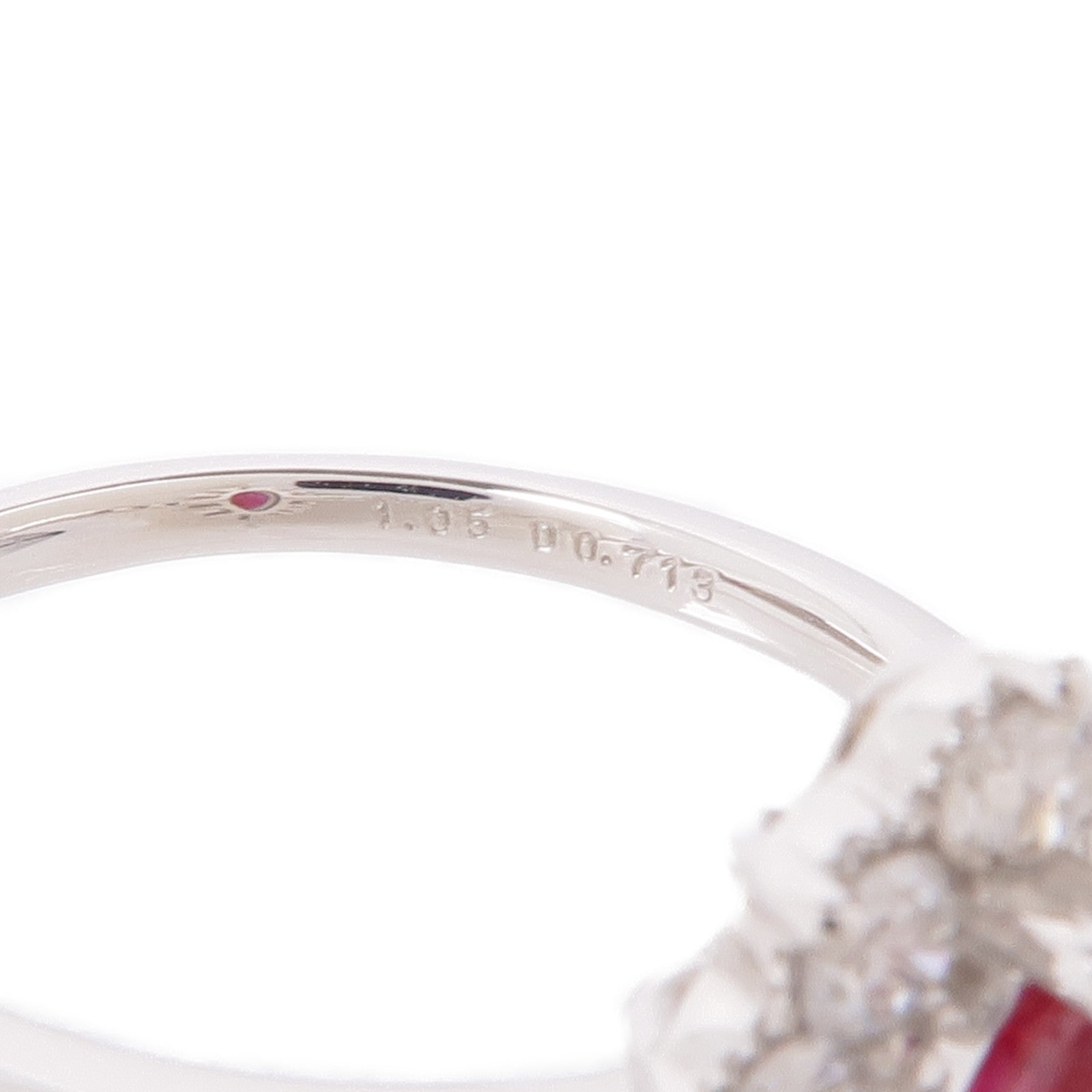 JEWELRY PT950鉑金Ruby/Diamond Ring紅寶石/鑽石戒指US#6.5